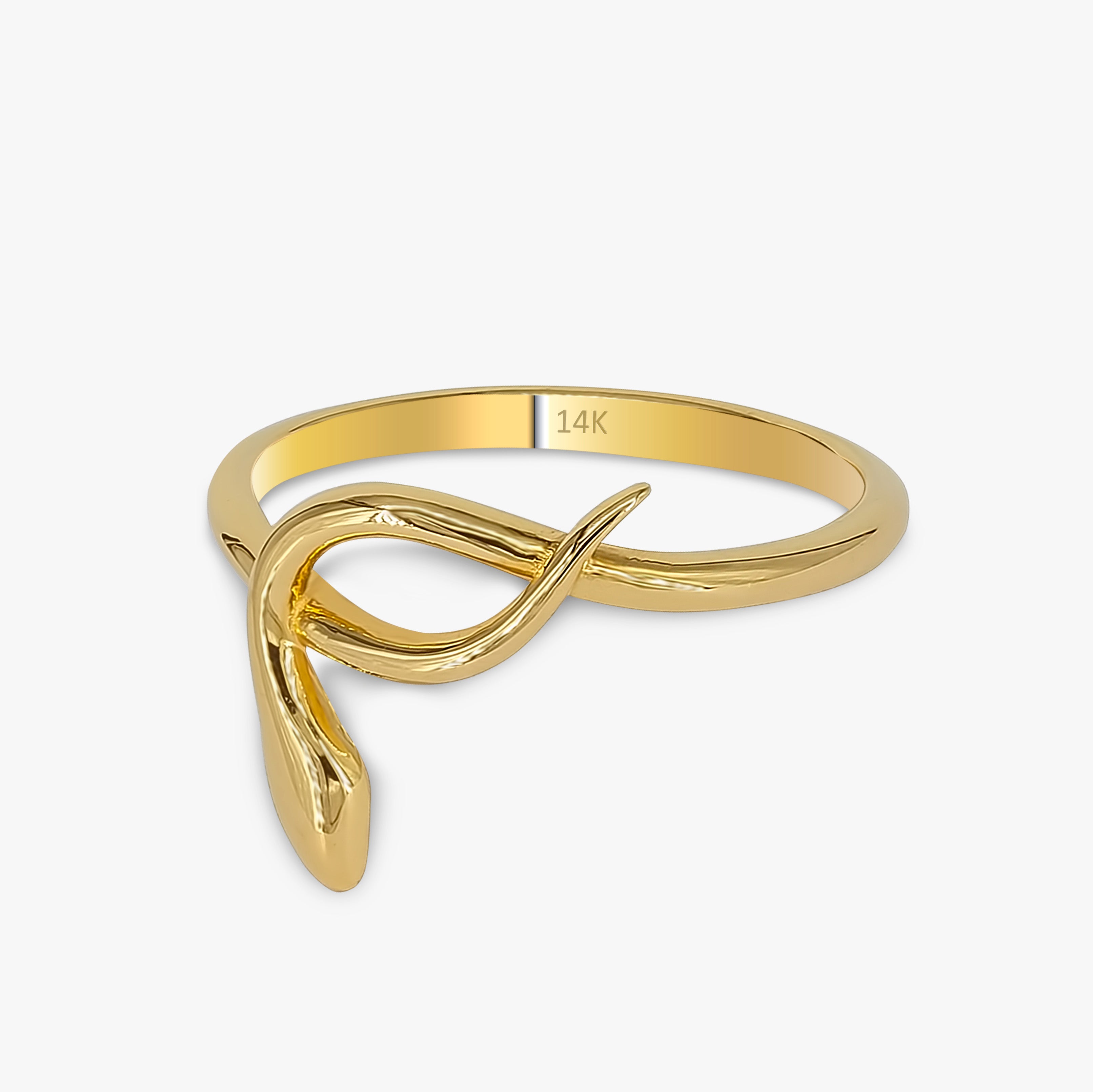 Dainty Snake Ring in 14K Gold