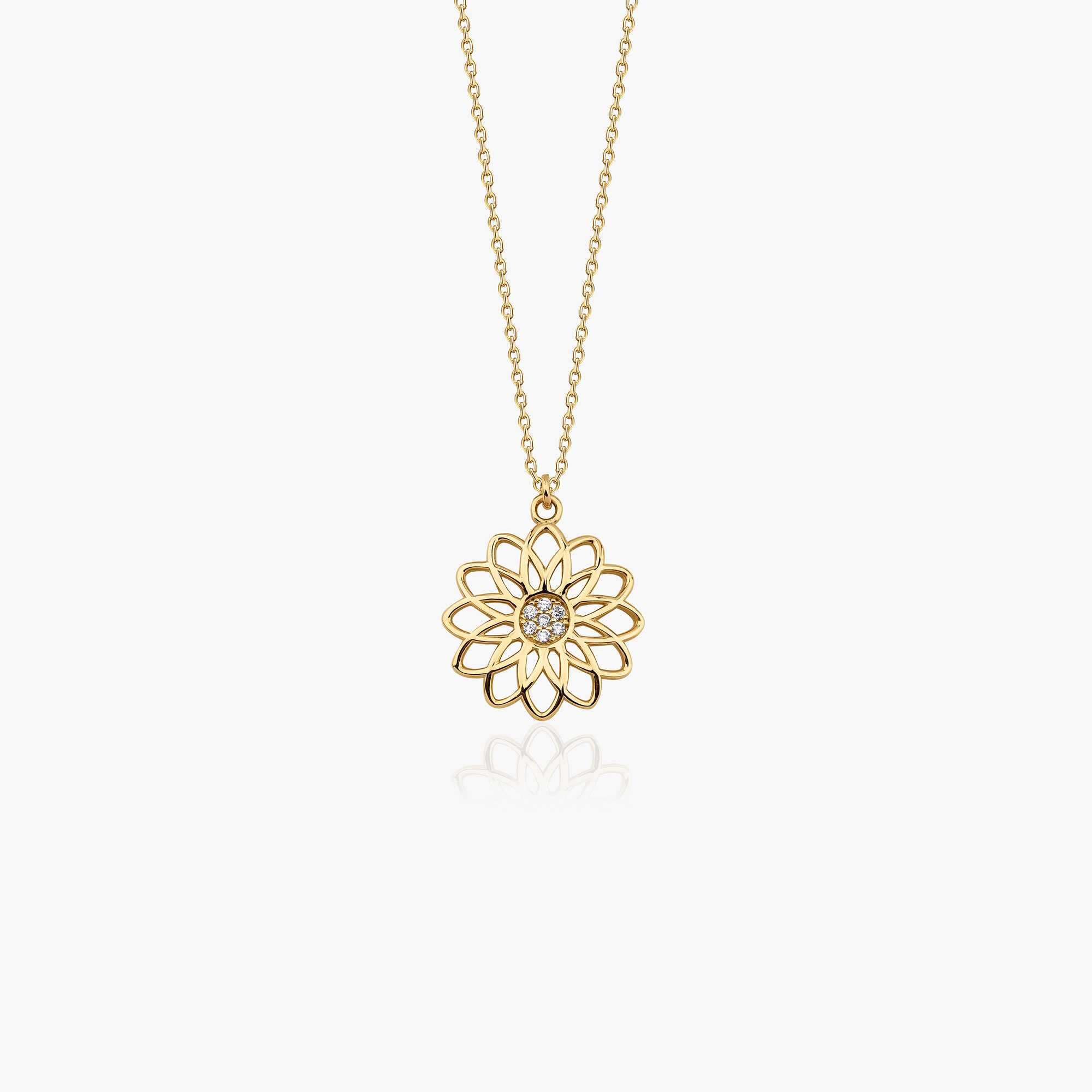 Sacred Flower Necklace in 14K Gold