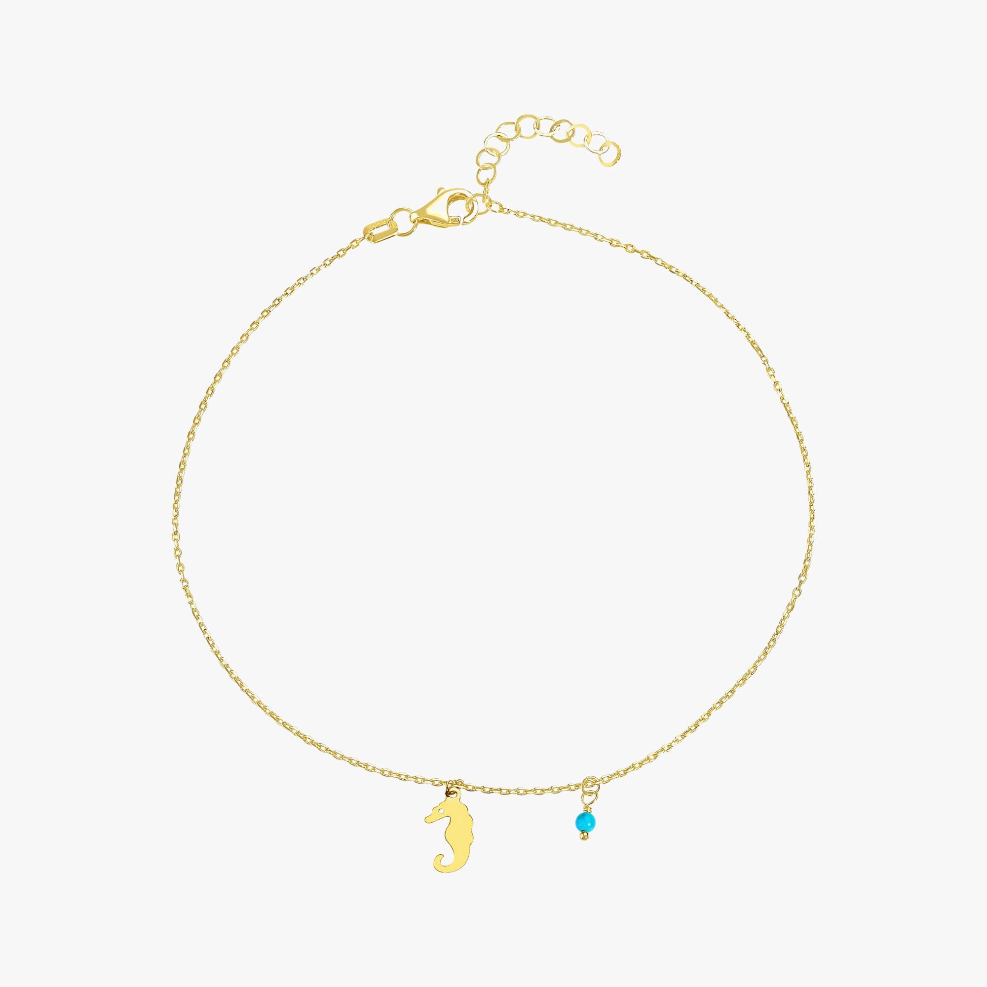 Seahorse Anklet in 14K Gold