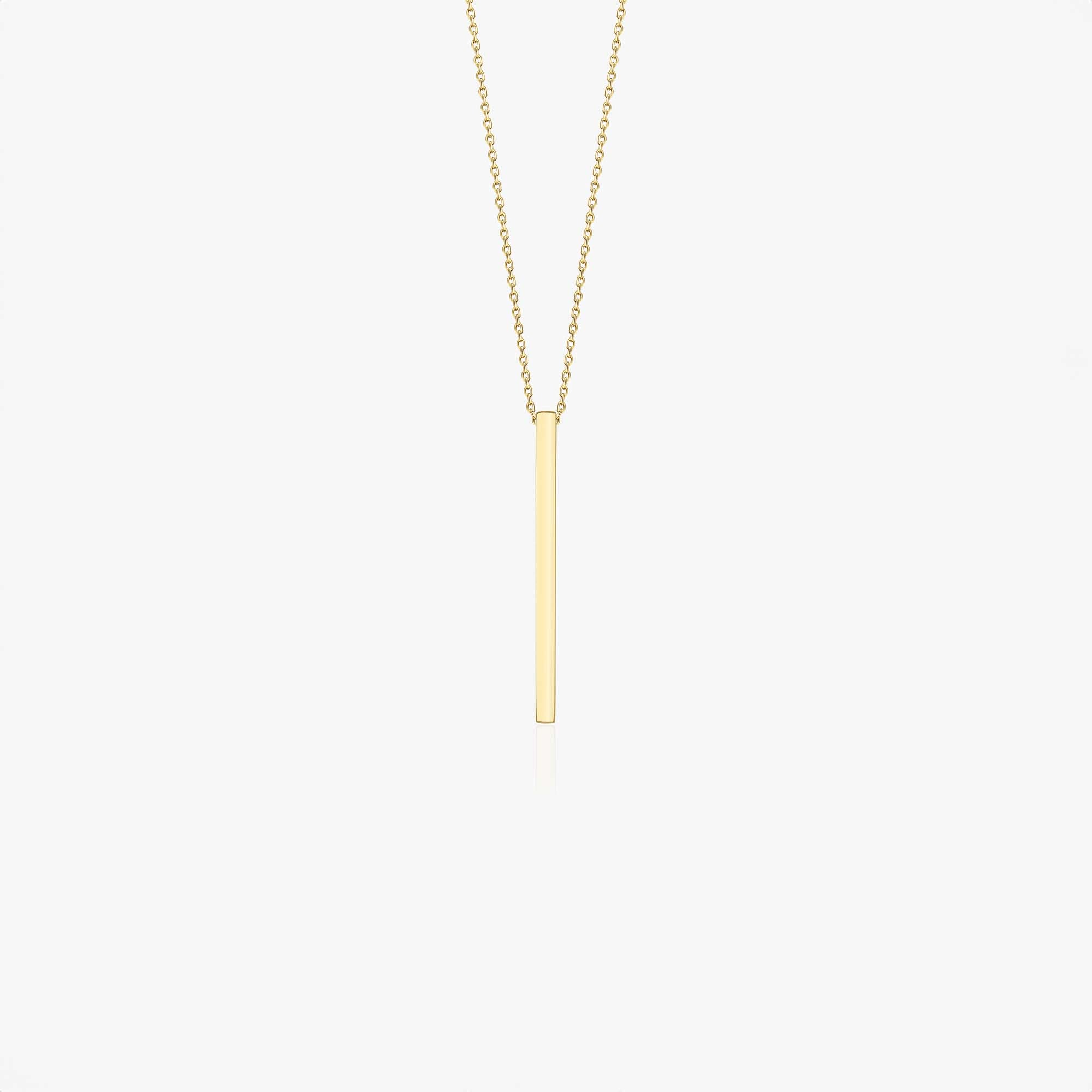 Golden Simple Bar Necklace in 14K Gold