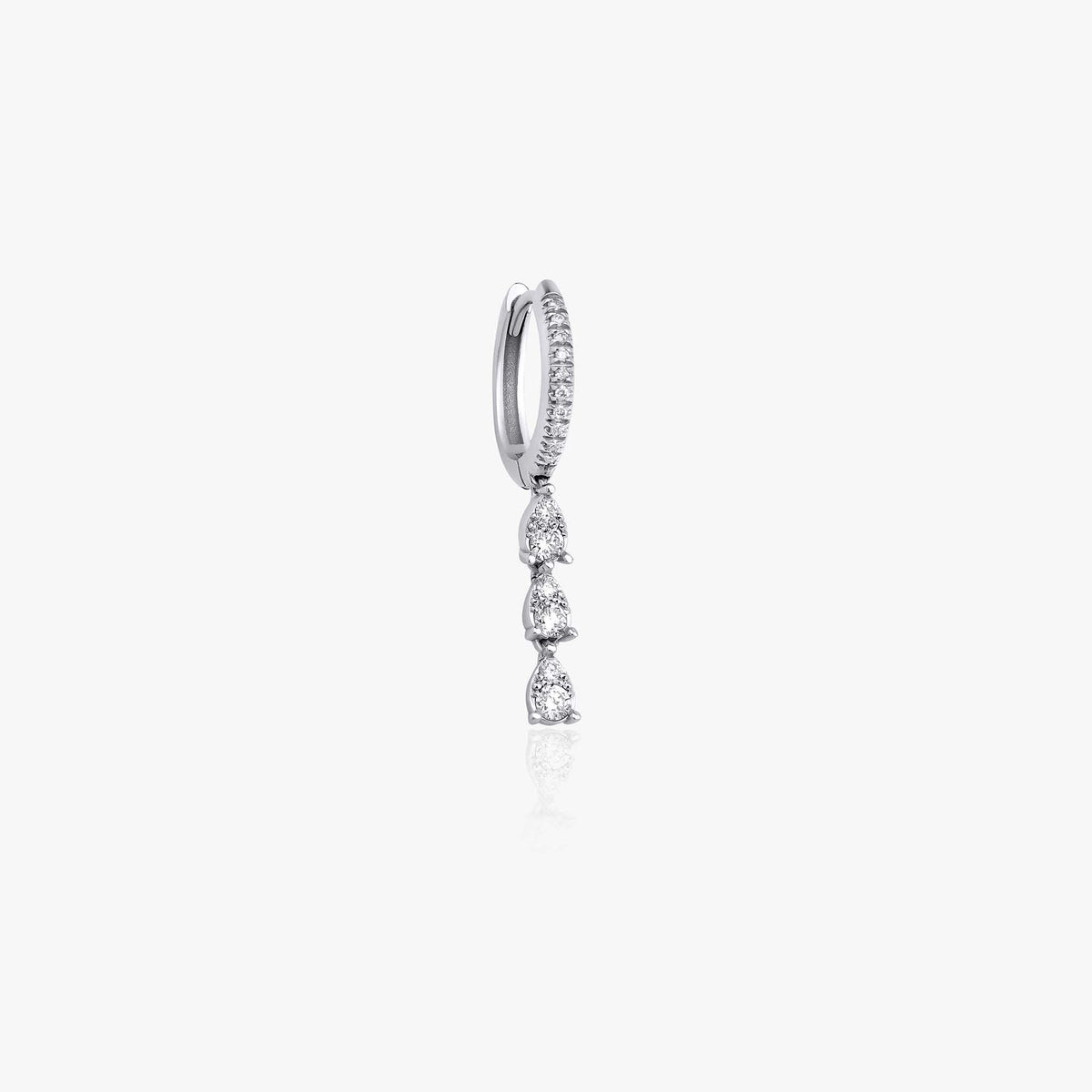 Single Drops Of Sparkle Hoop in 14K Gold
