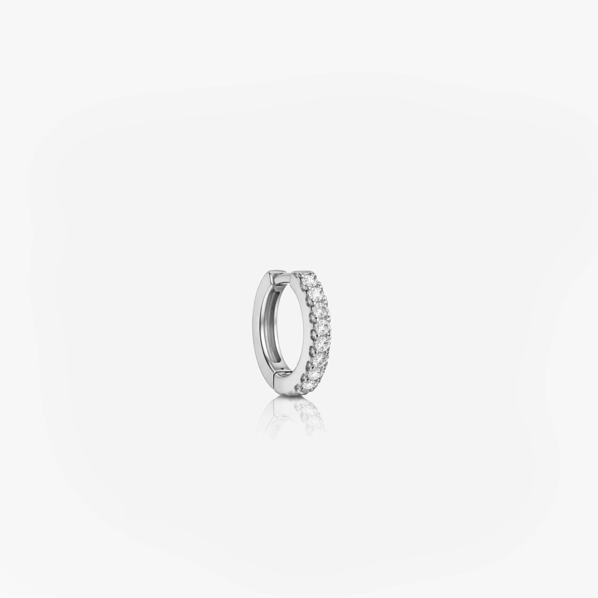 Single Mini Diamond Hoop in 14K Gold