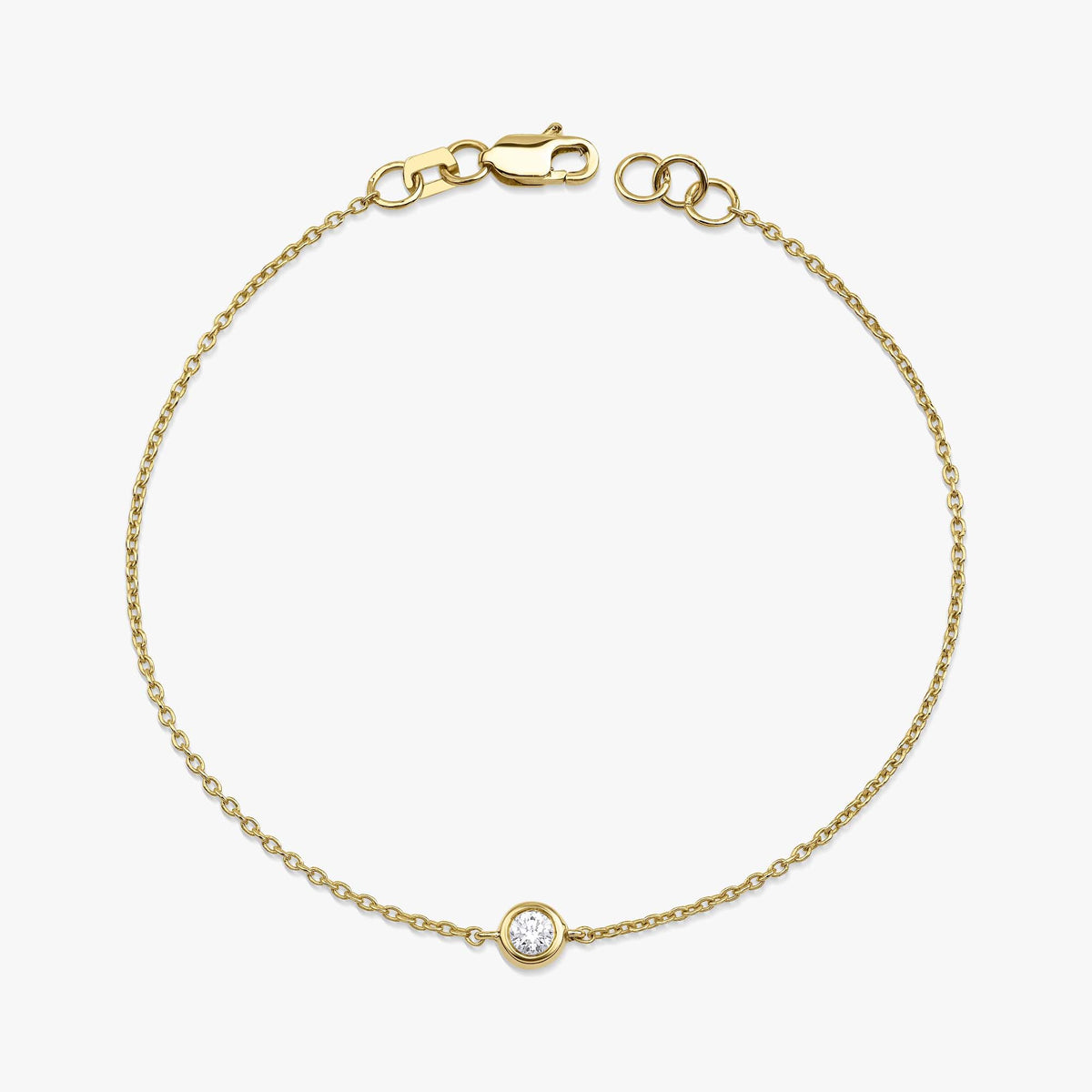 Diamond Solitaire Bracelet in 14K Gold