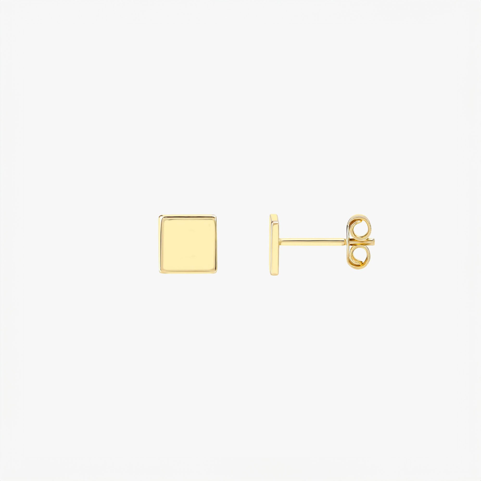 Sideview of a square stud on a white background