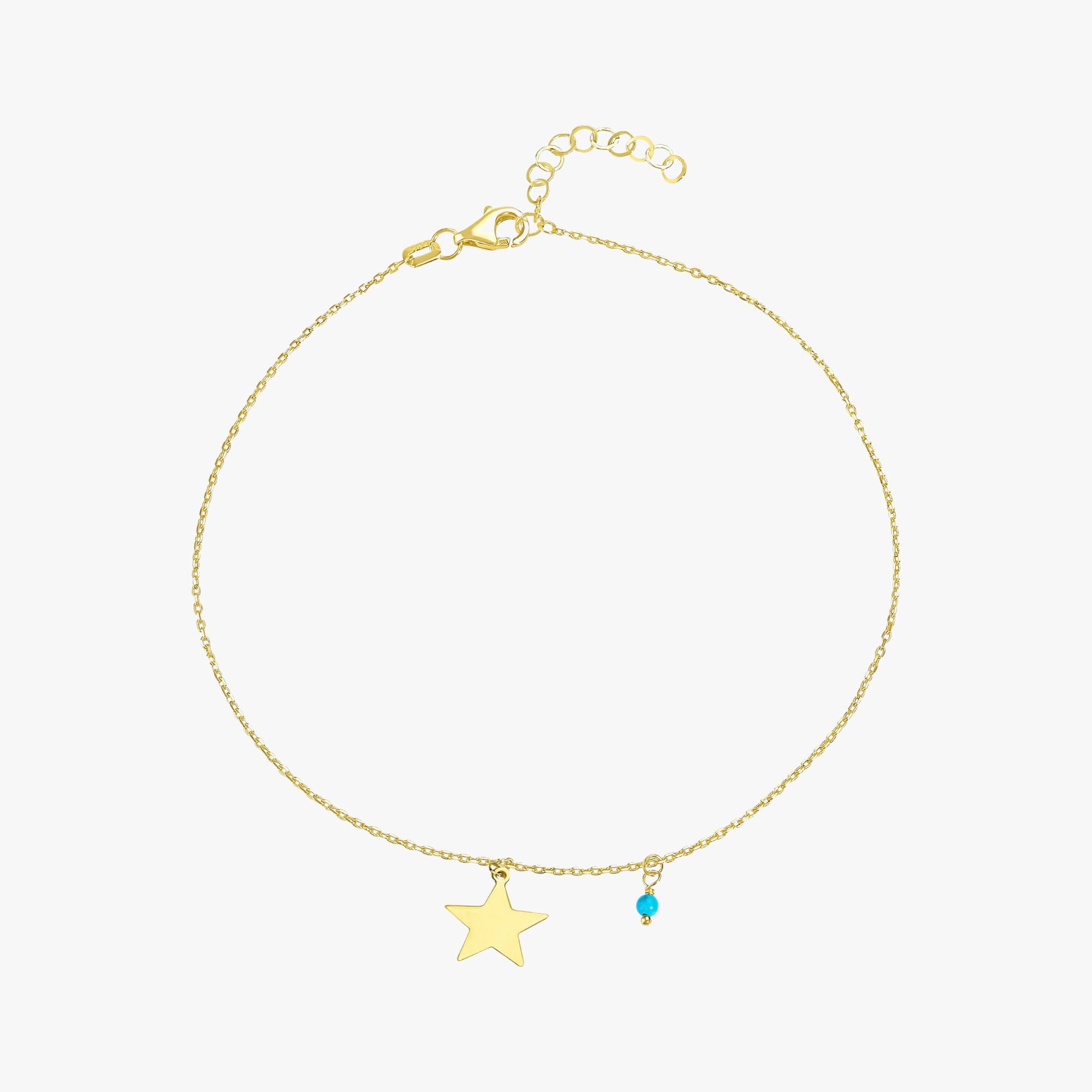 Star Anklet in 14K Gold
