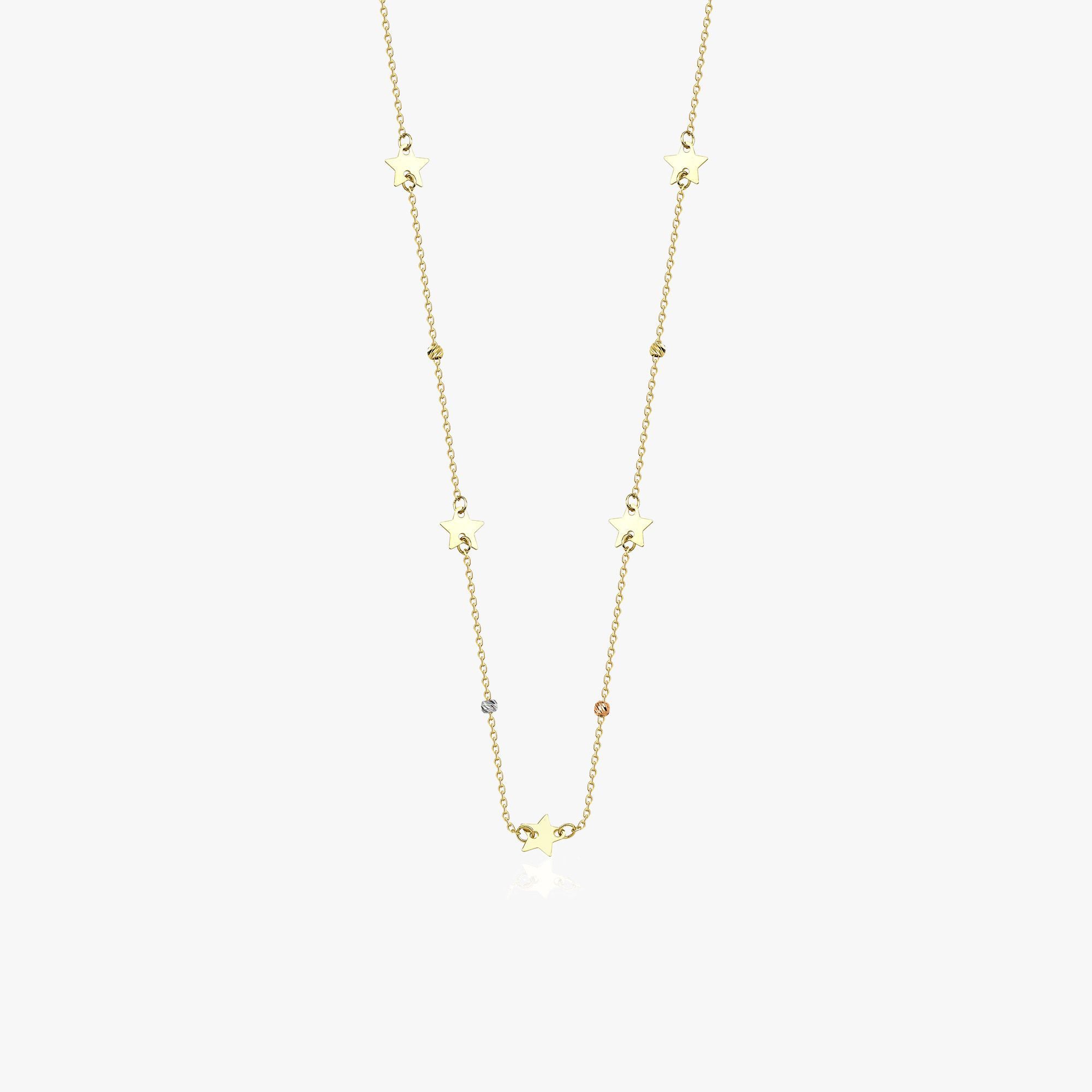 Star Chain Necklace in 14K Gold