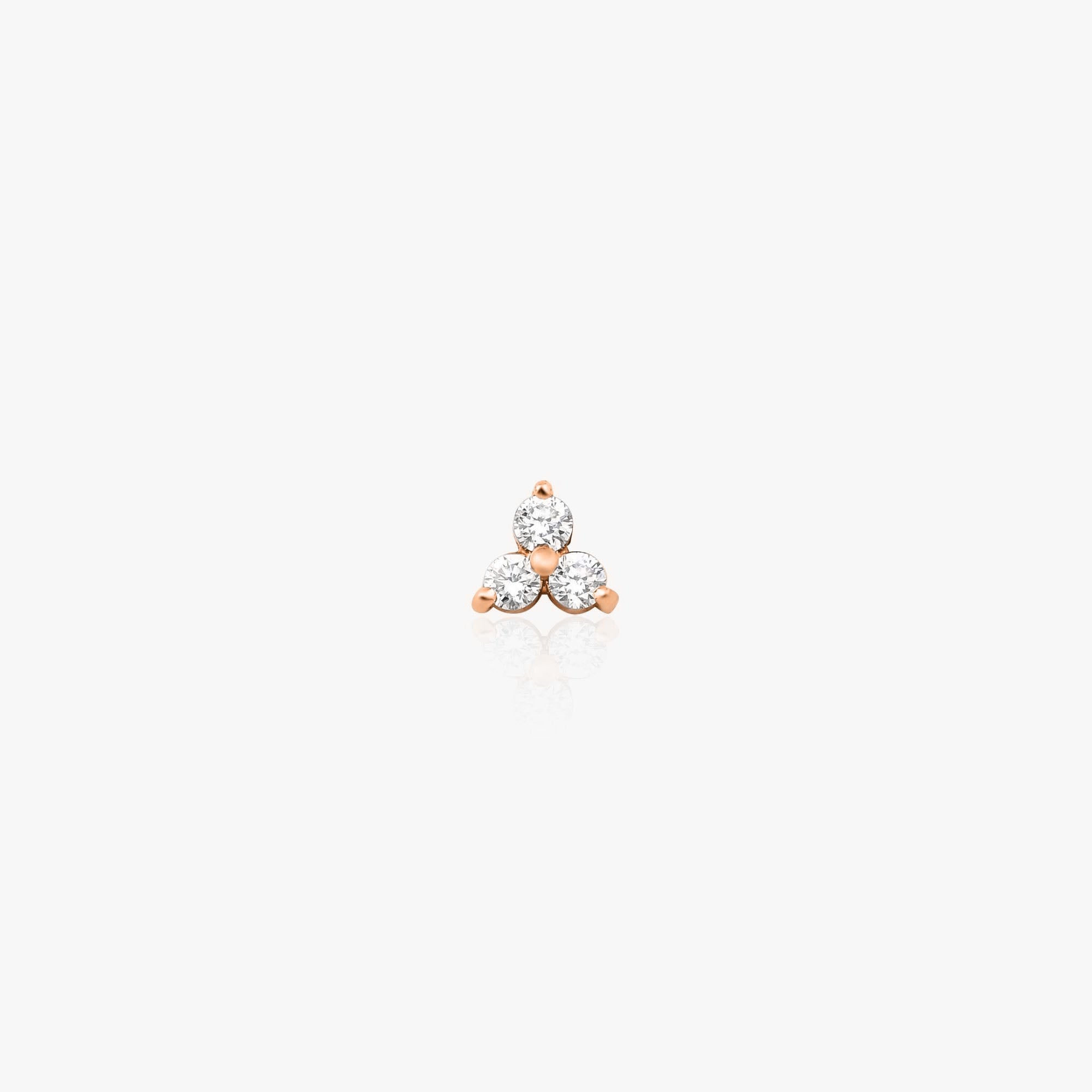 Single Three Diamond Stud Available in 14K and 18K Gold