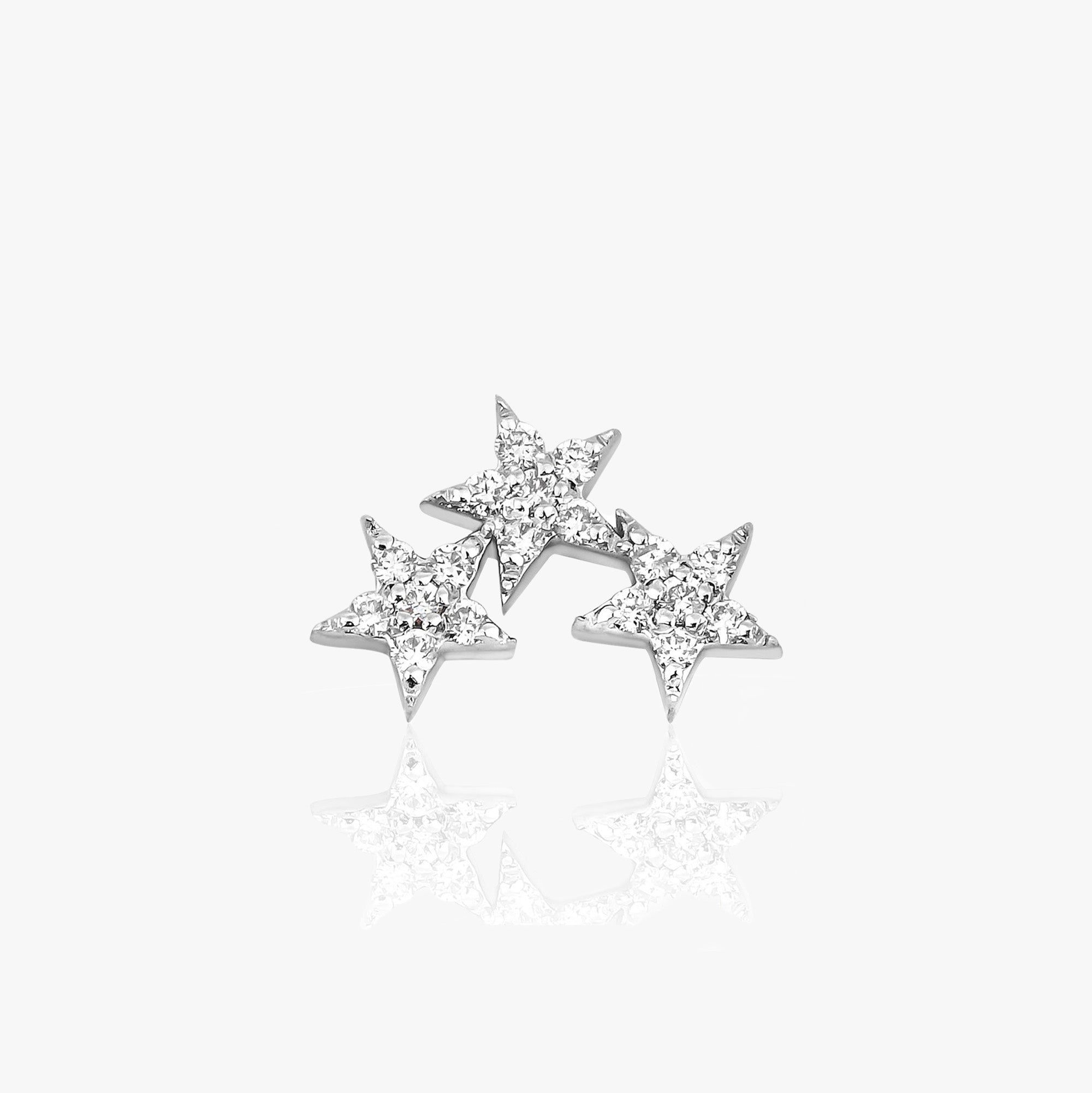 Single Celestial Star Group Stud Available in 14K Gold