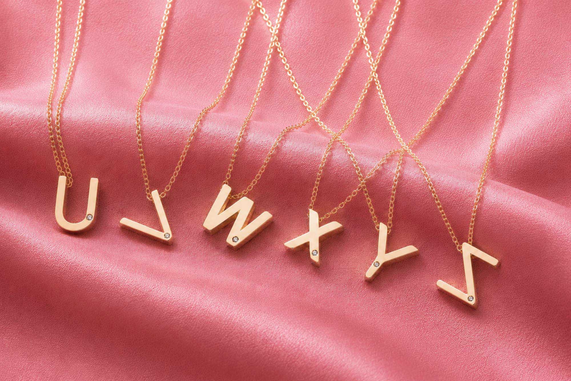 3D Golden Initial Necklace in 14K Gold