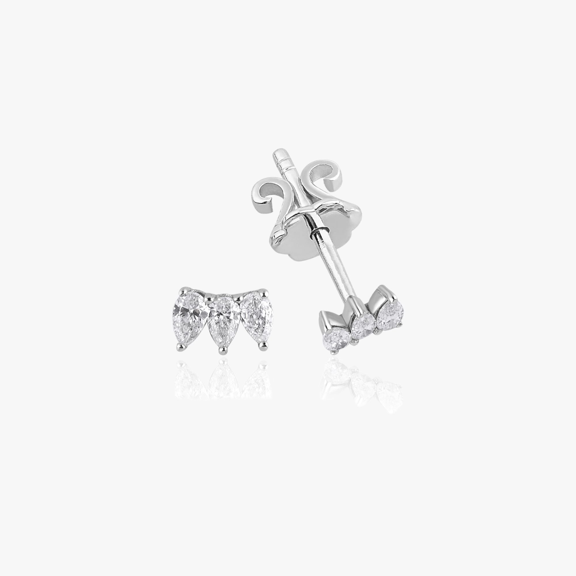 Pear Cut Diamond Stud Earrings Available in 14K and 18K Gold