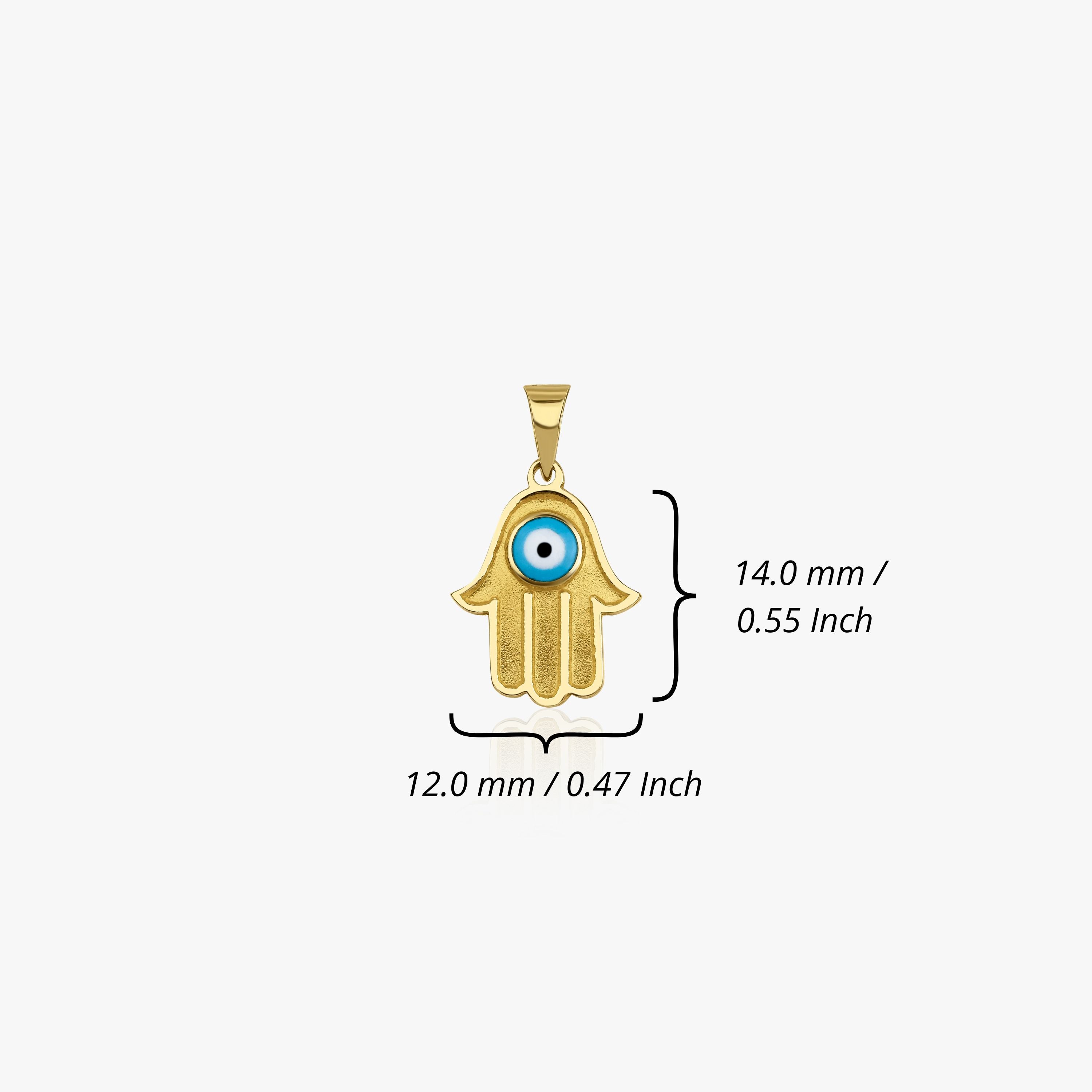 Small Vintage Hamsa Pendant in 14K Gold