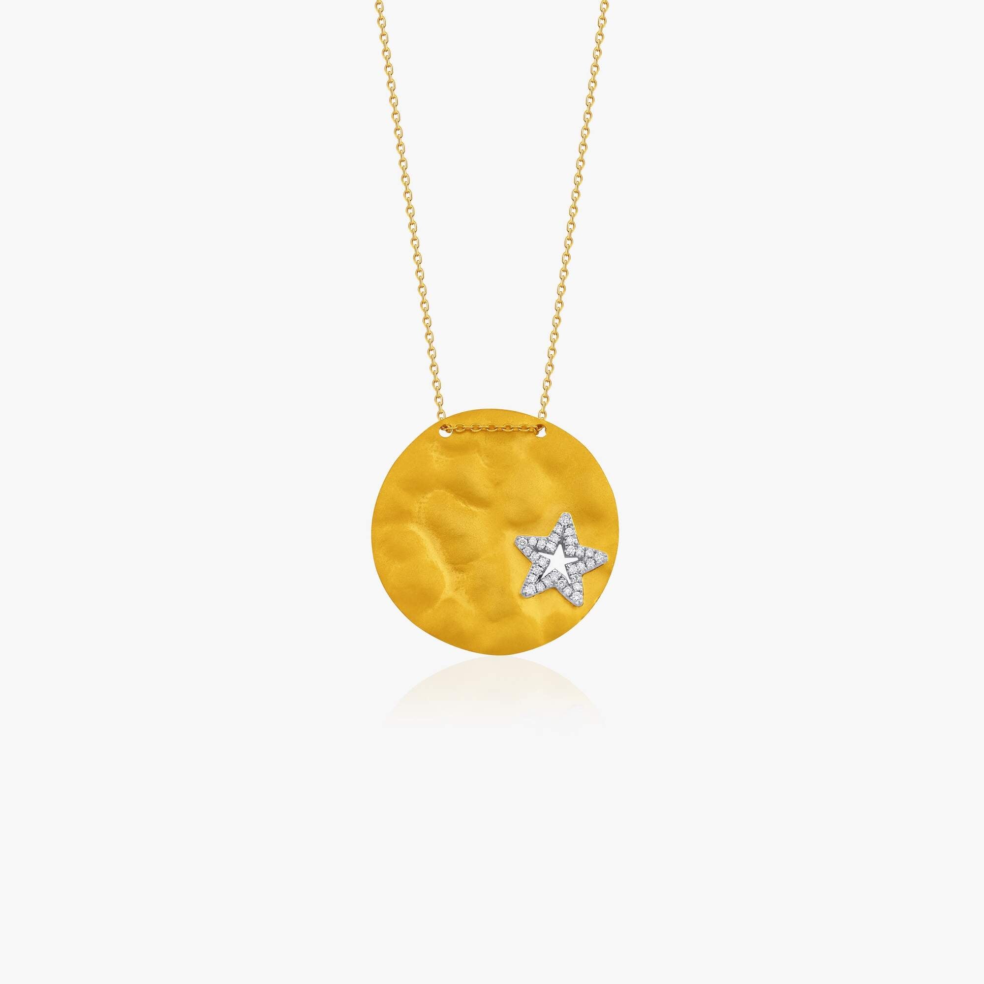 Vintage Hammered Star Necklace