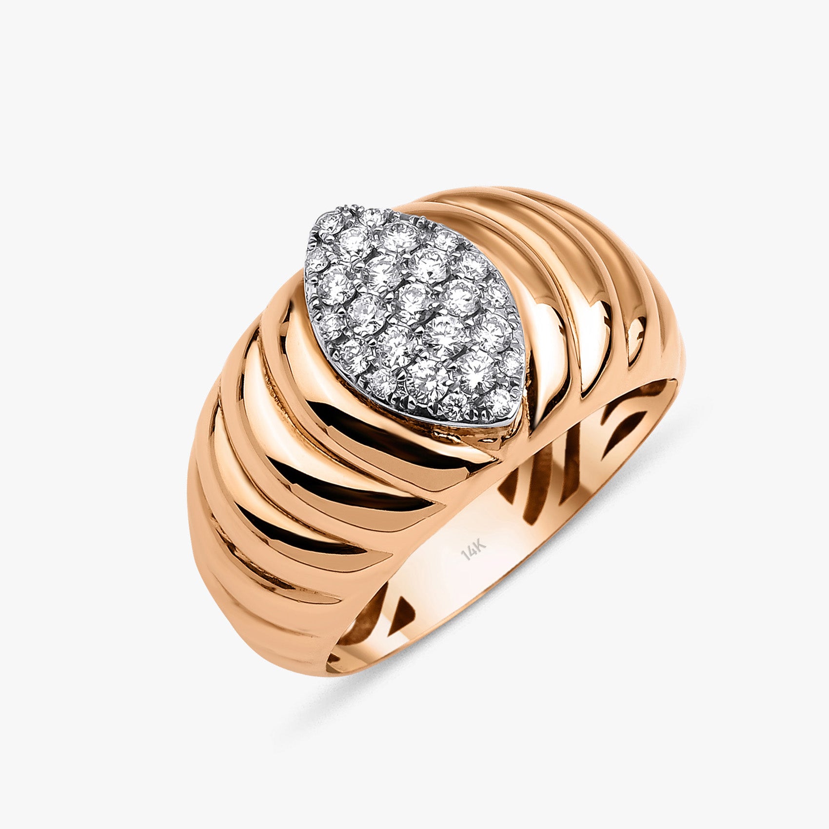Diamond Dome Ring in 14K Gold