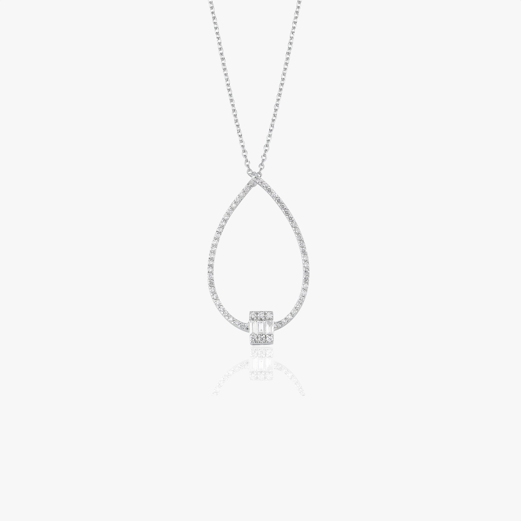Diamond Baguette Necklace in 14K Gold