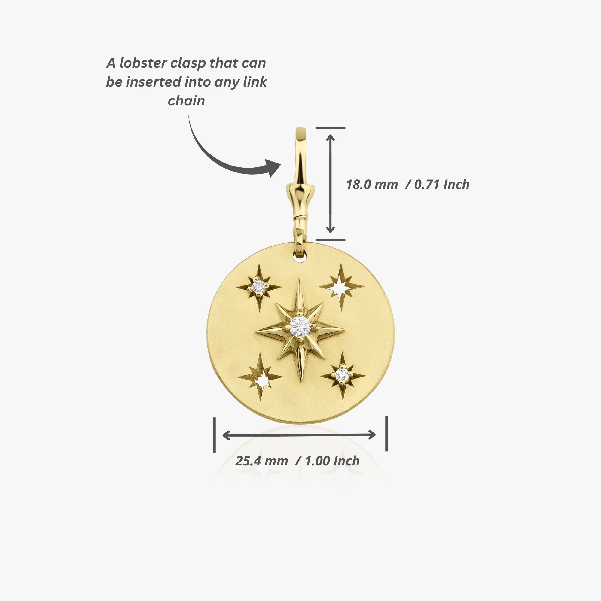 North Star Gold Medallion Pendant