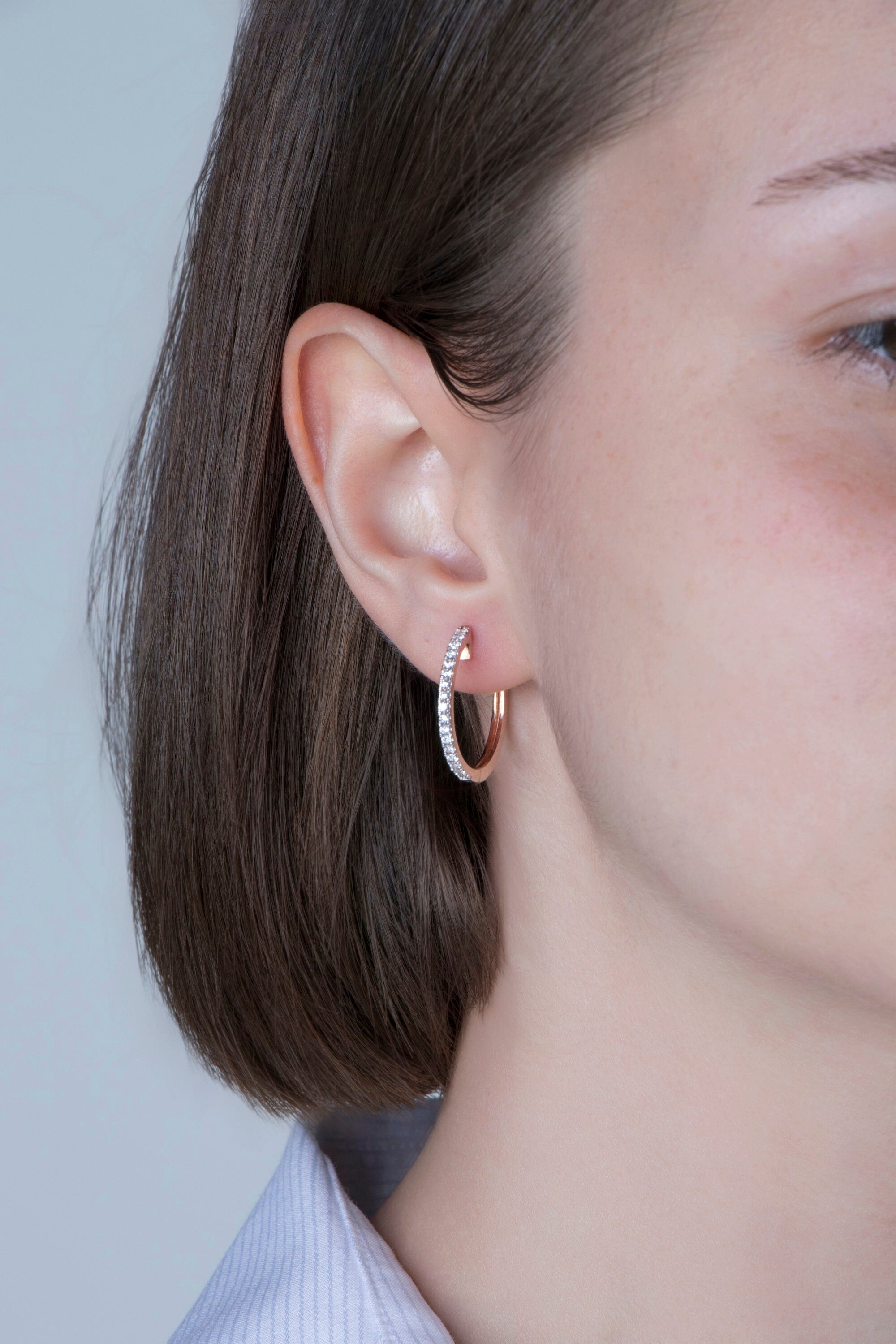 Extra Large Diamond Hoops in 14K Gold