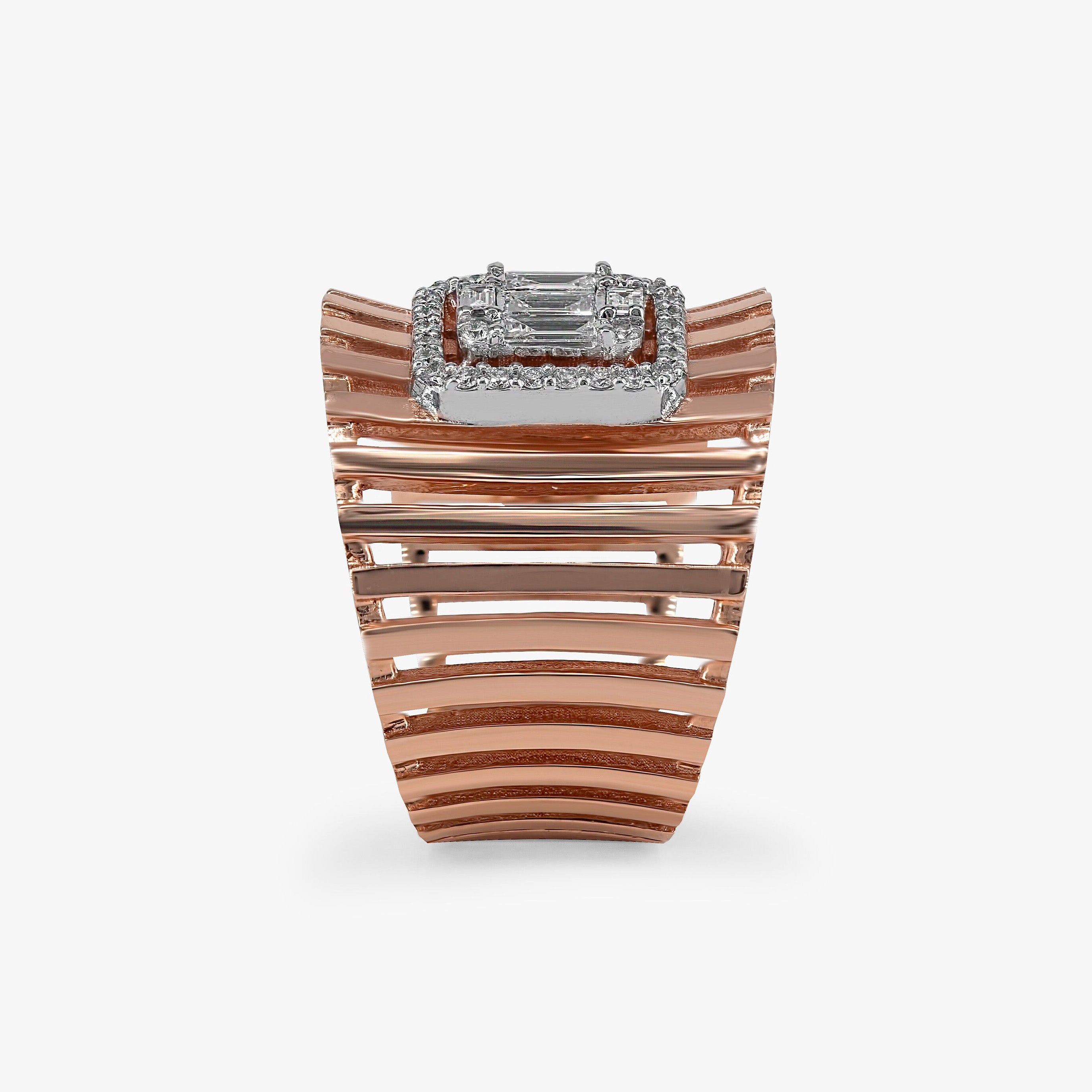 Diamond Cigar Band Ring in 14K Gold