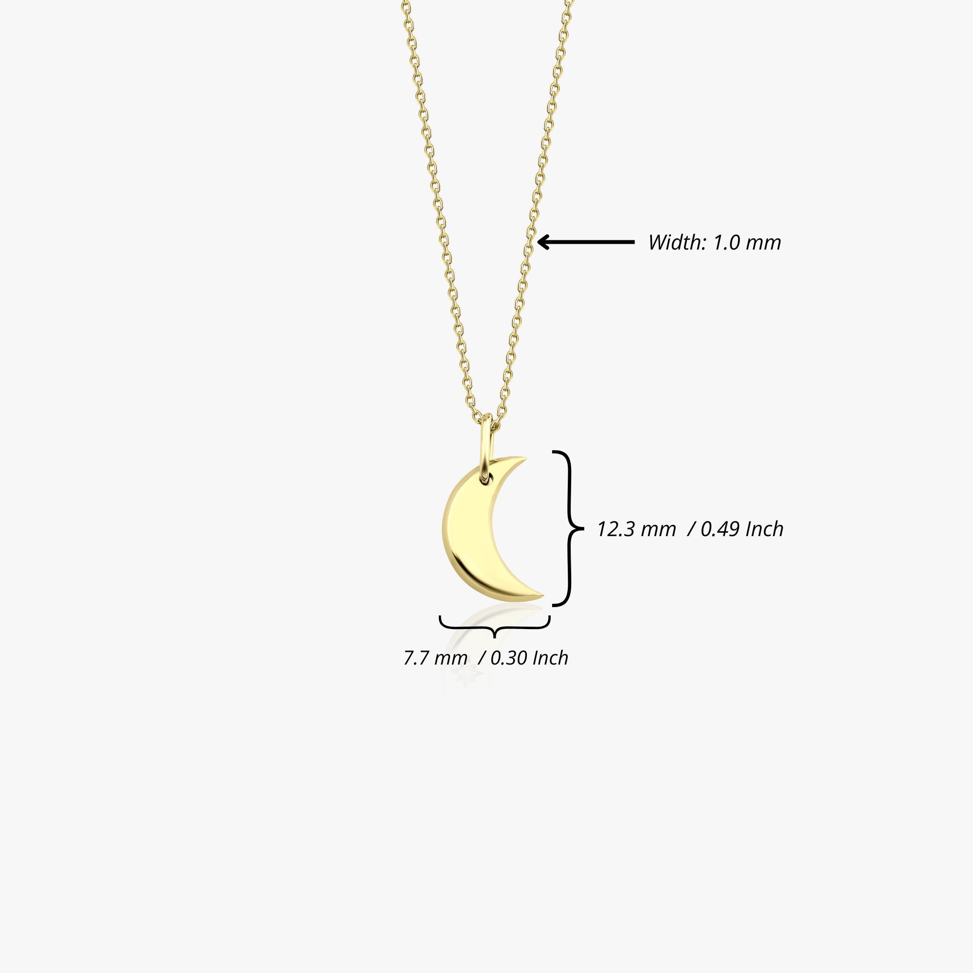 Mini Crescent Moon Necklace in 14K Gold