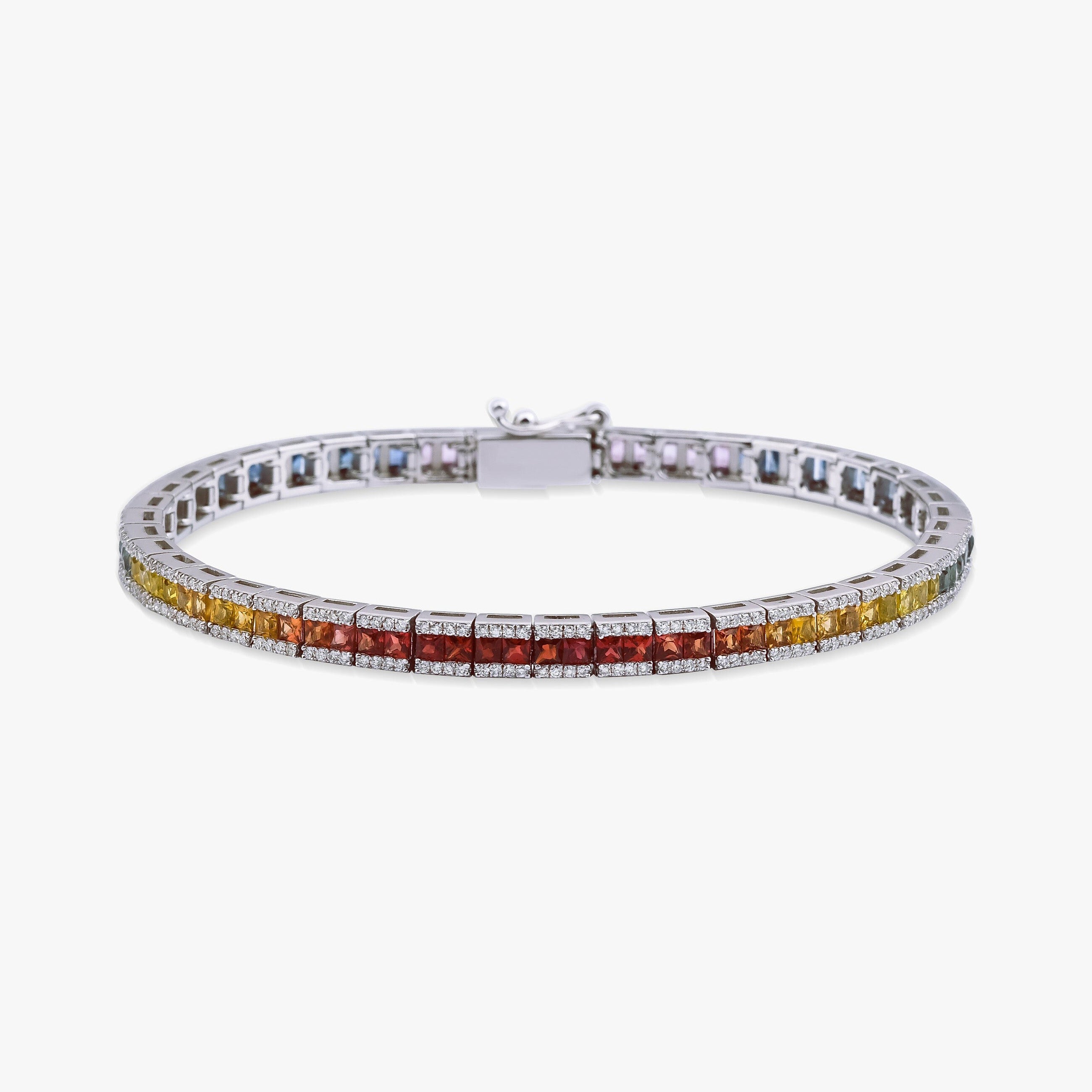 Rainbow Tennis Bracelet in 14K Gold