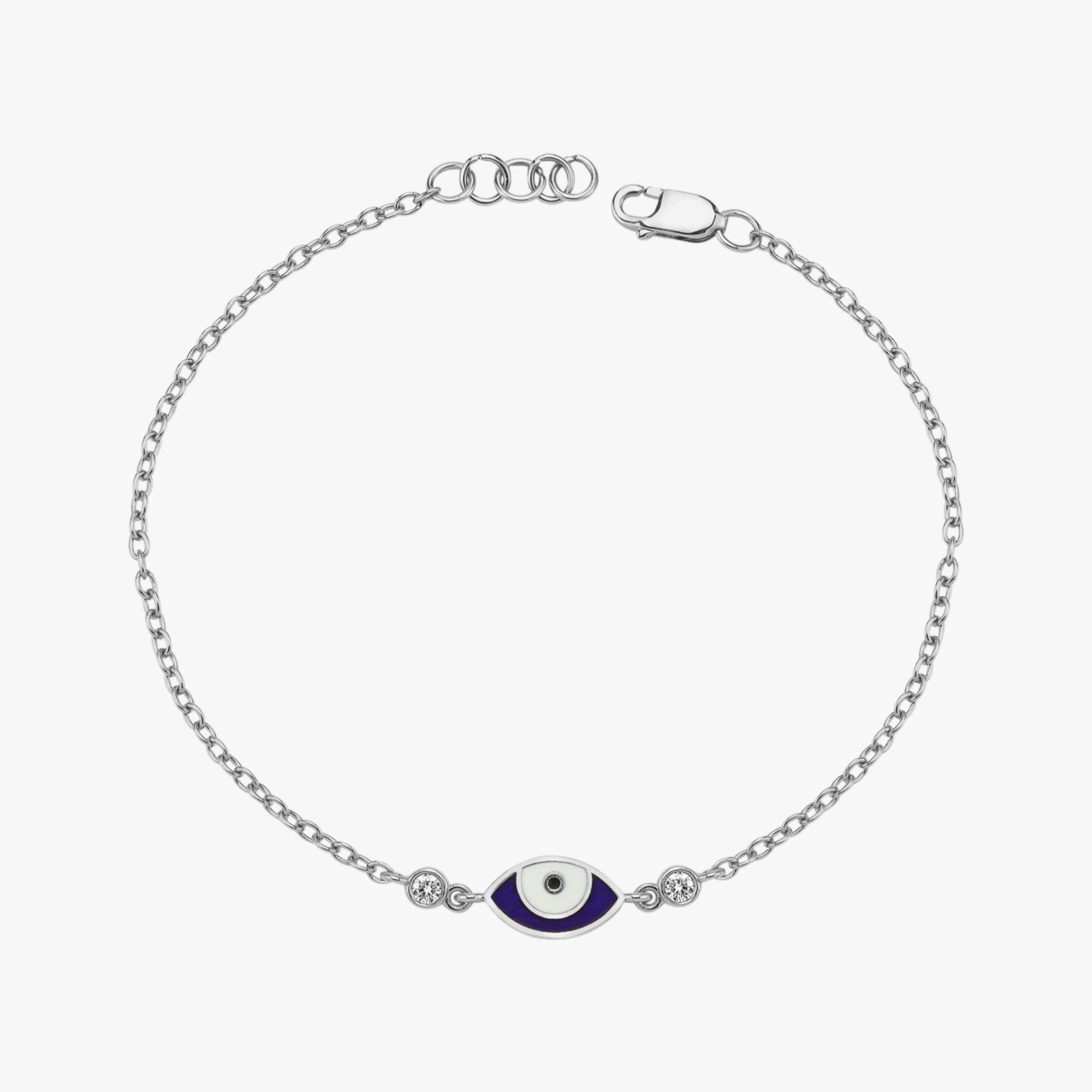 Navy Blue Diamond Evil Eye Bracelet
