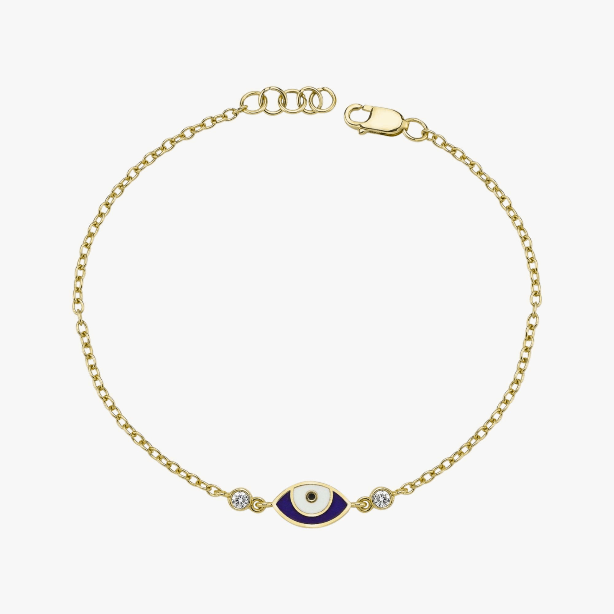 Navy Blue Diamond Evil Eye Bracelet