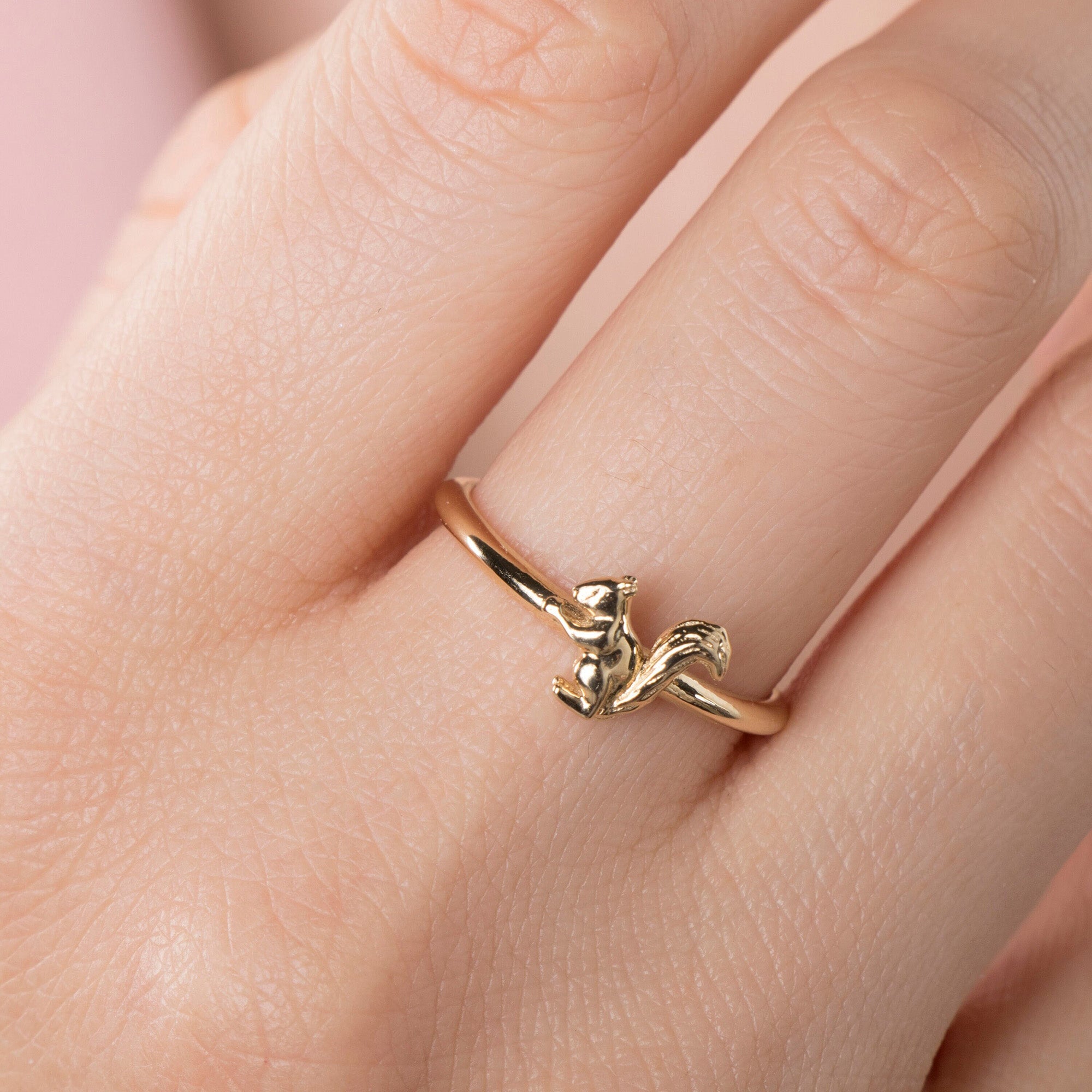 Squirrel Ring in 14K Gold