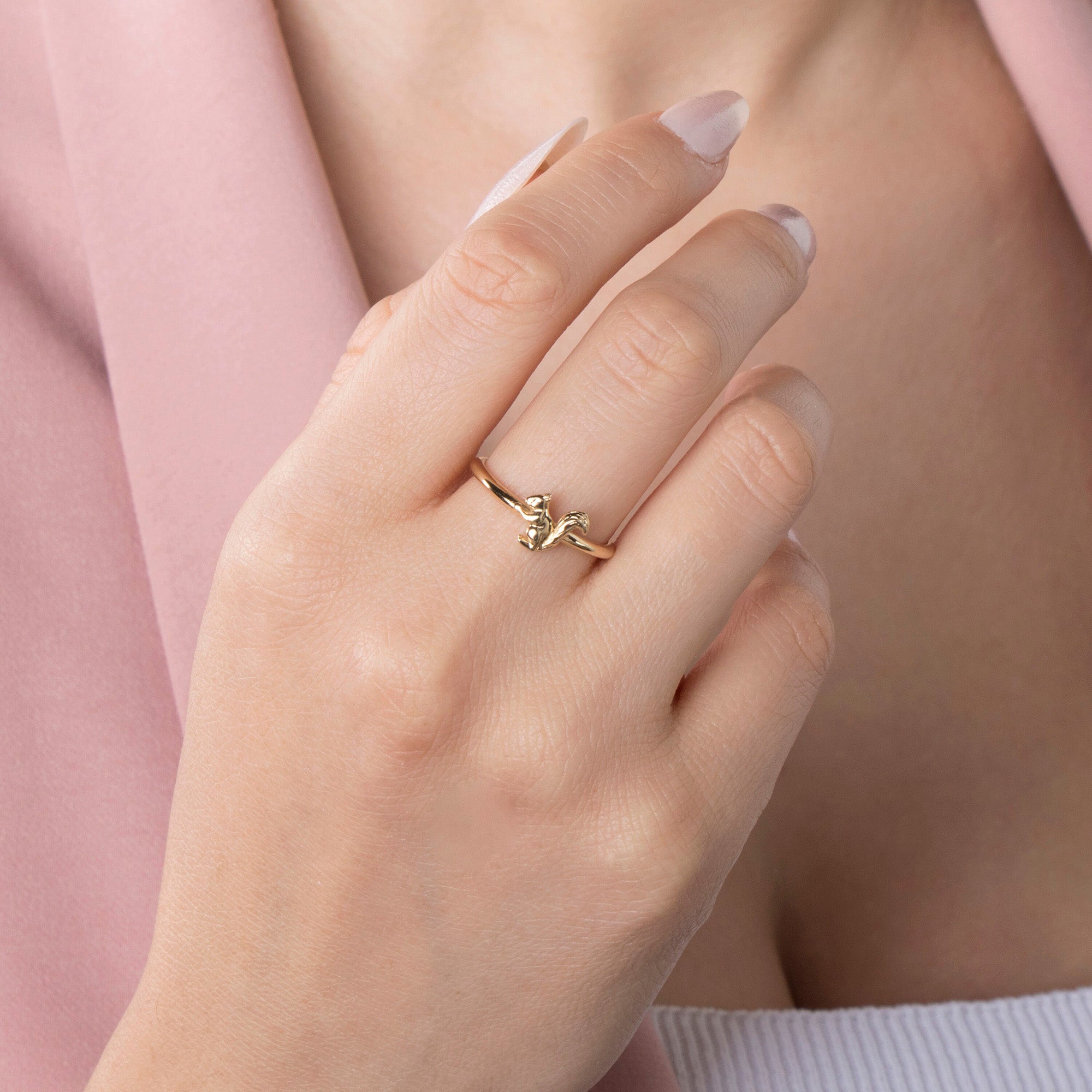 Squirrel Ring in 14K Gold