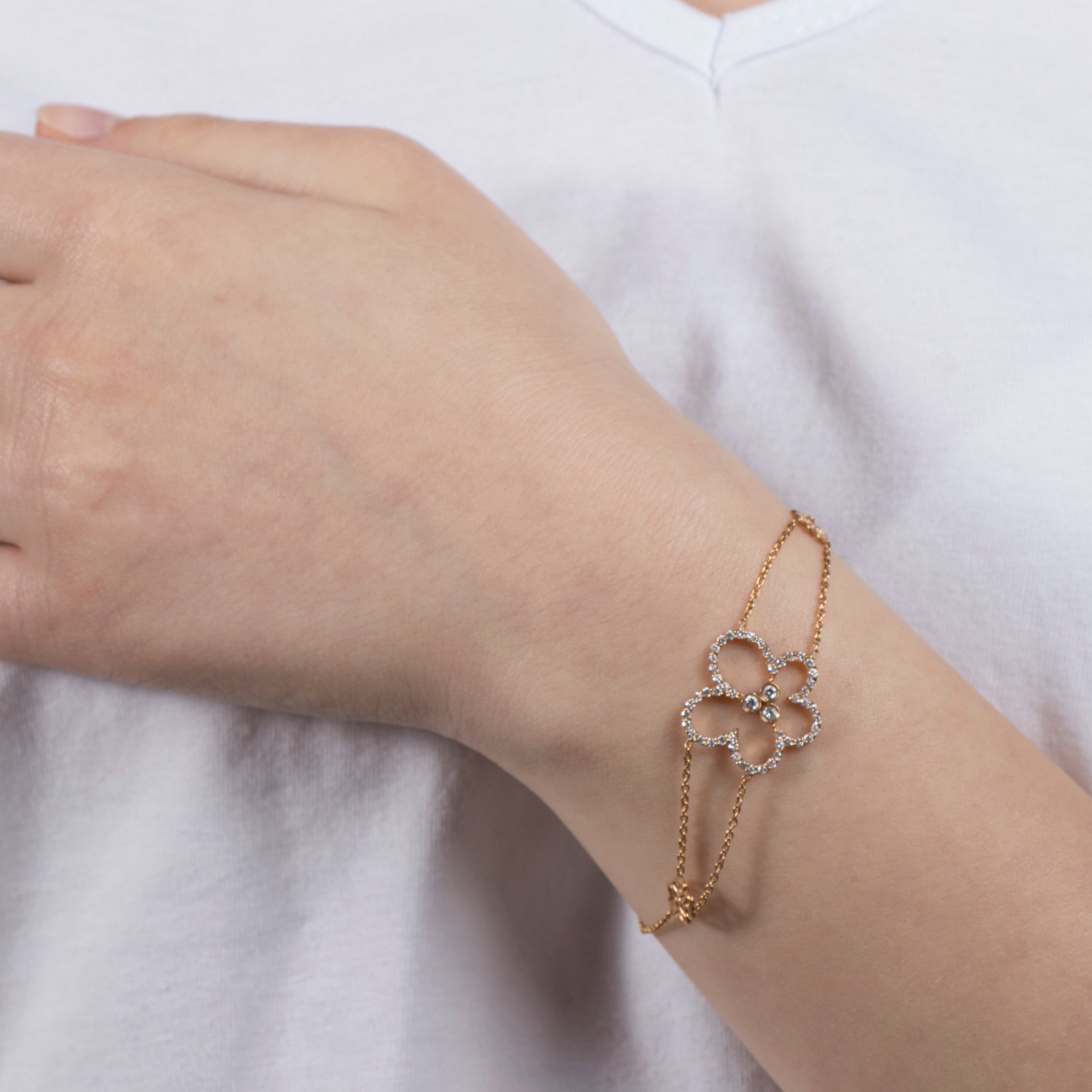 Diamond Flower Bracelet