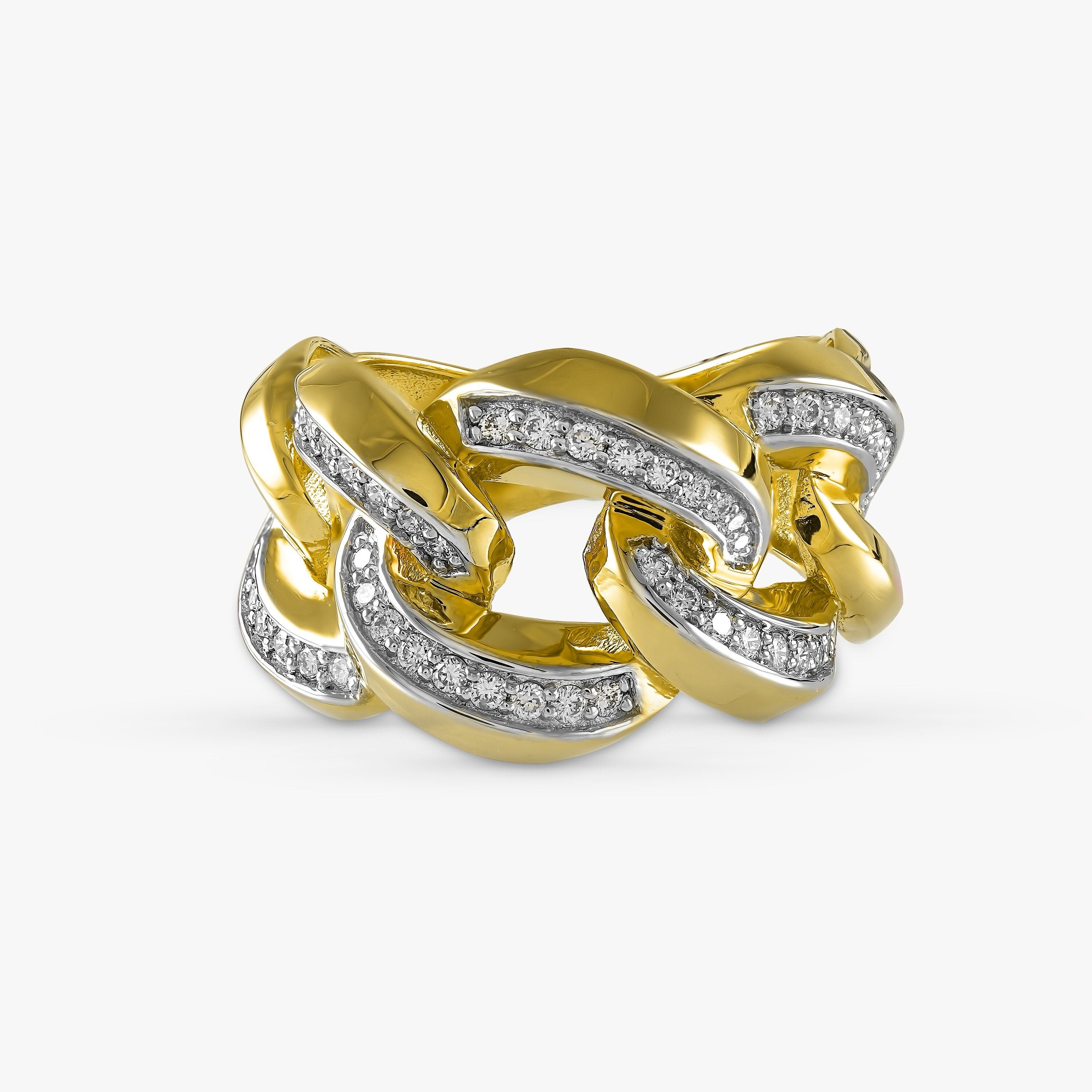 Large Cuban Link Ring in 14K Gold