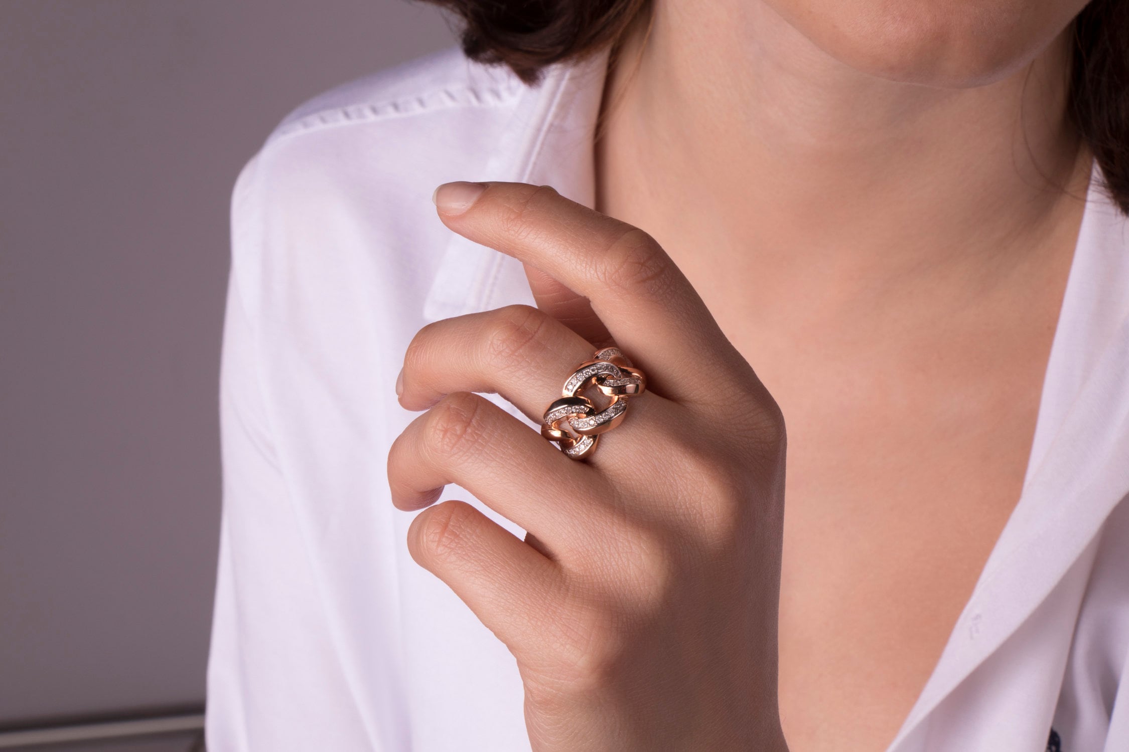 Large Cuban Link Ring in 14K Gold