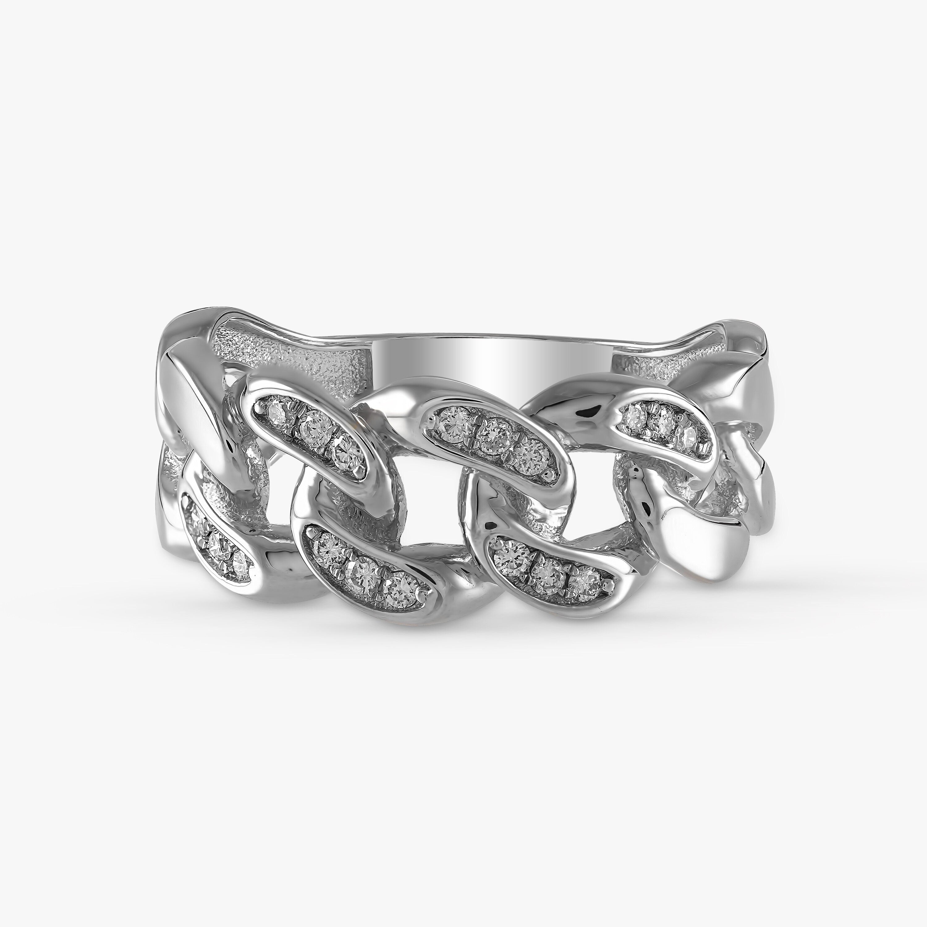Diamond Chain Ring in 14K Gold