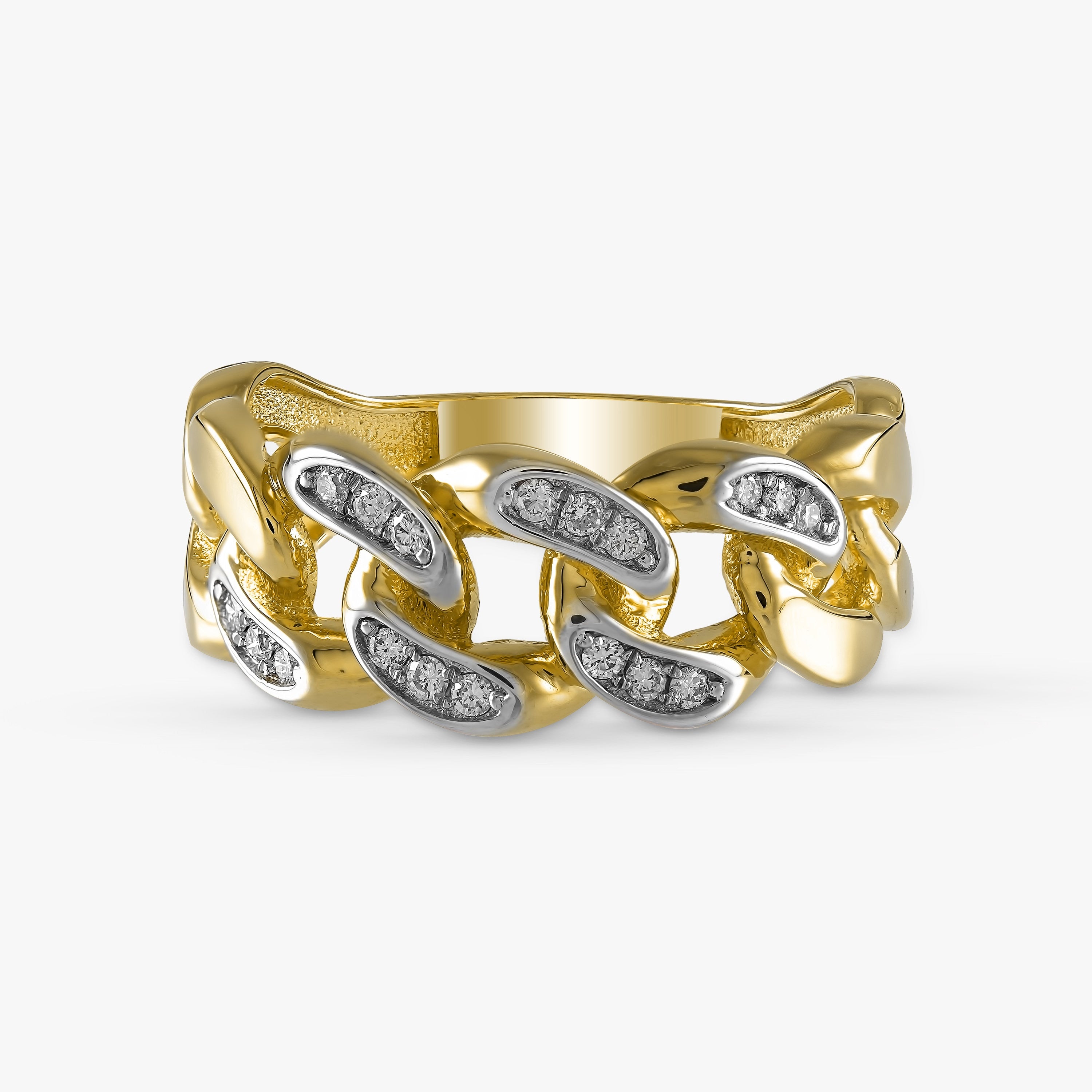 Diamond Chain Ring in 14K Gold