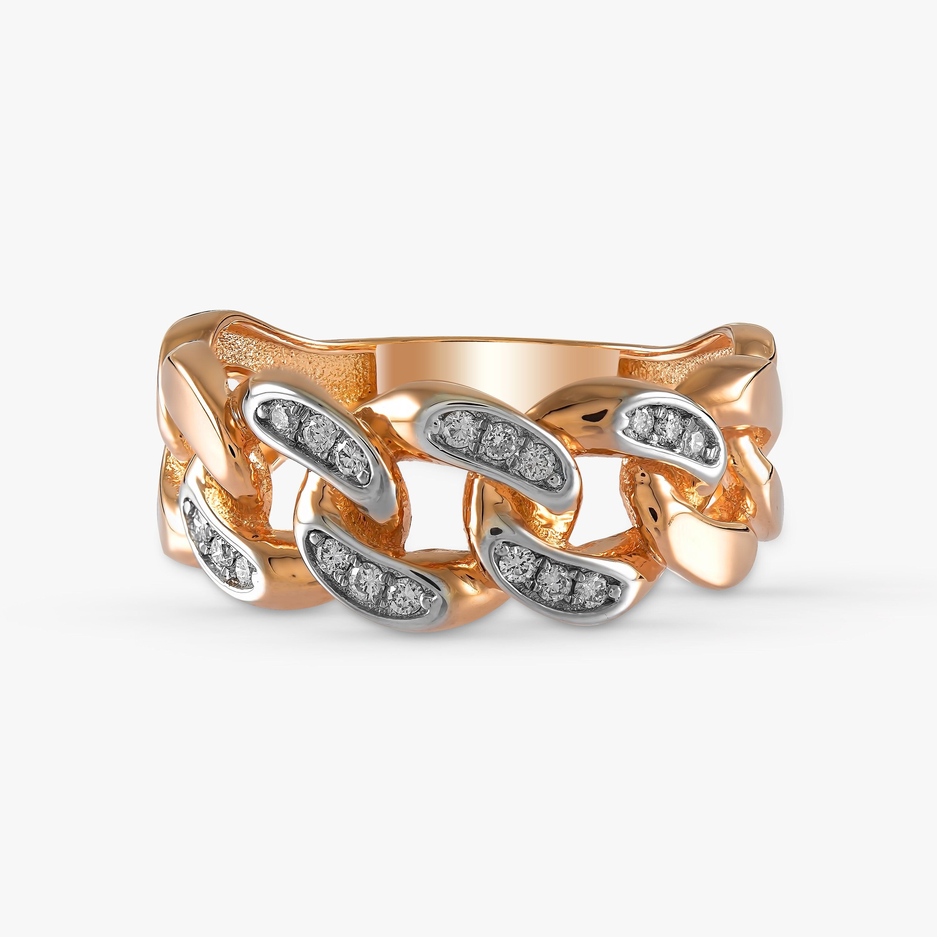 Diamond Chain Ring in 14K Gold