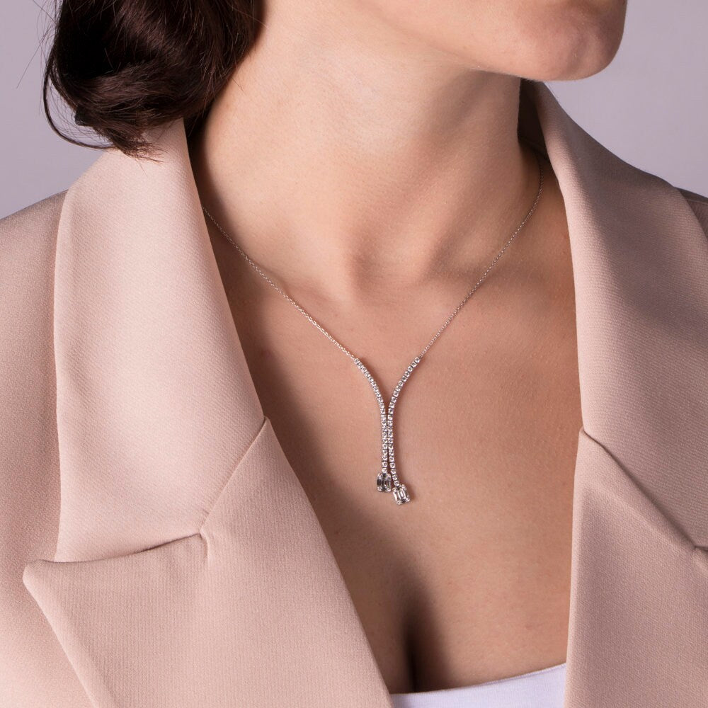 Double Diamond Necklace