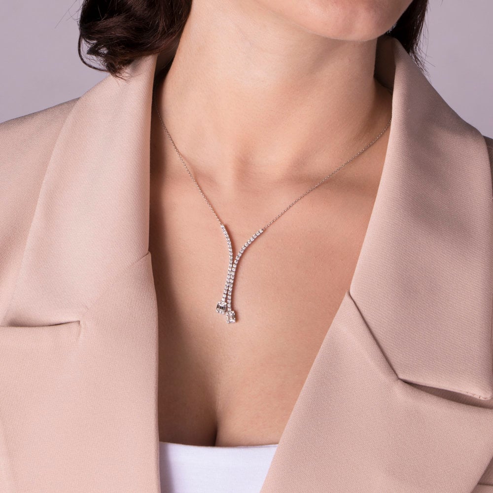 Double Diamond Necklace