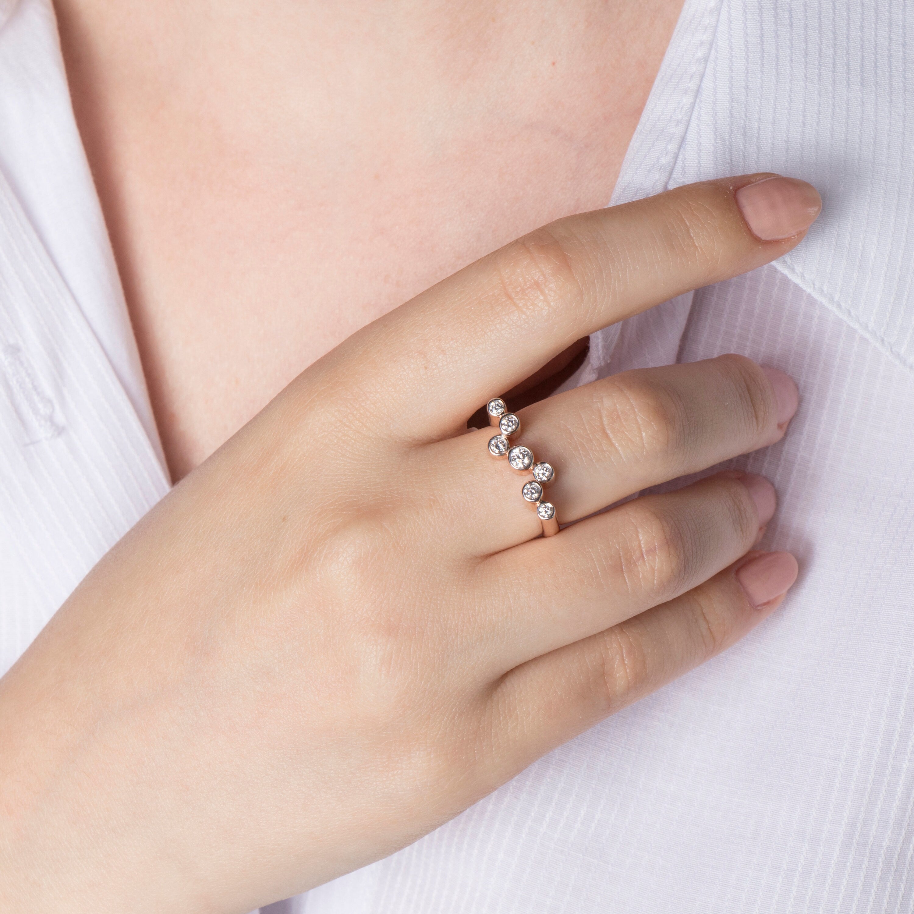 Bezel Diamond Ring in 14K Gold