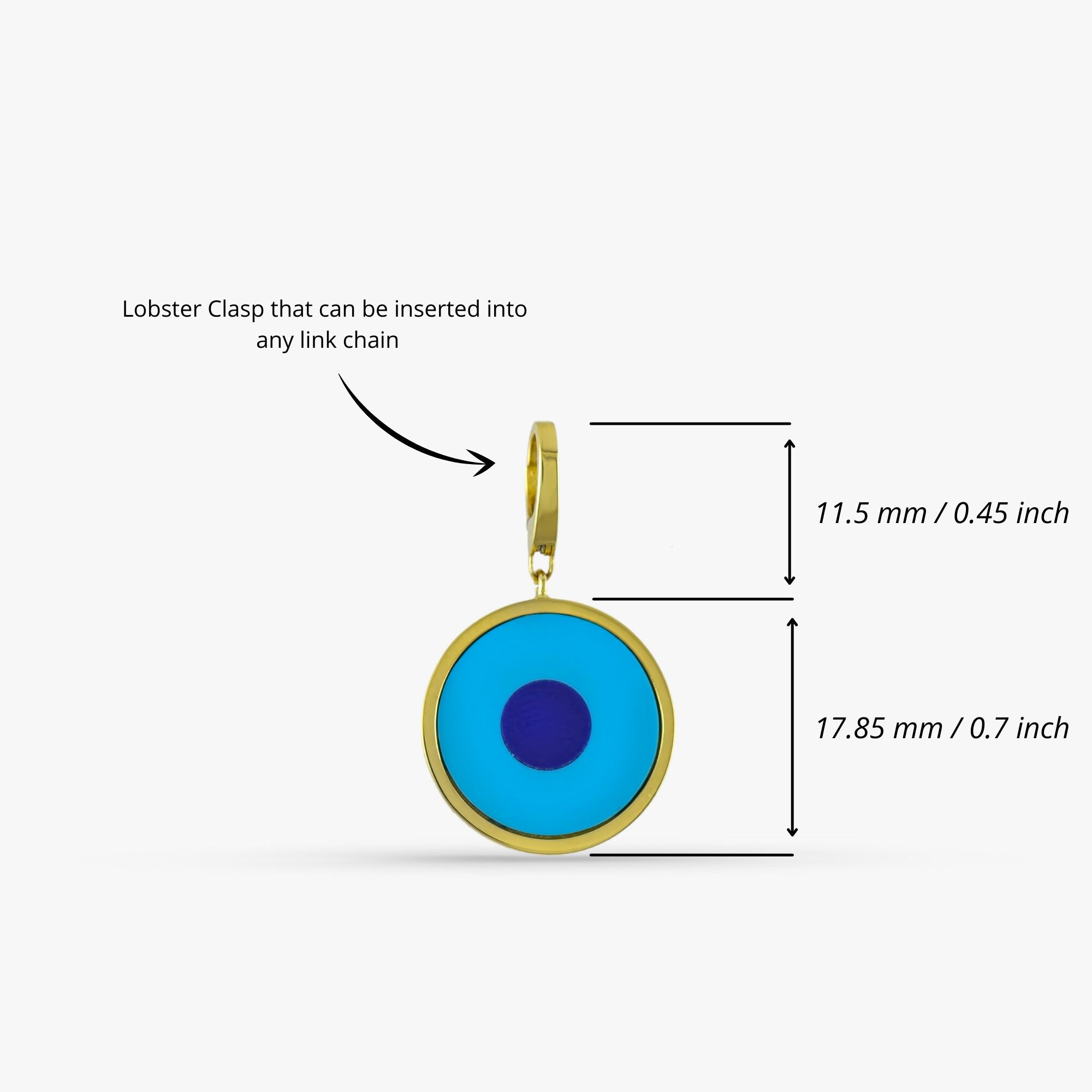 Attachable Evil Eye Pendant in 14K Gold