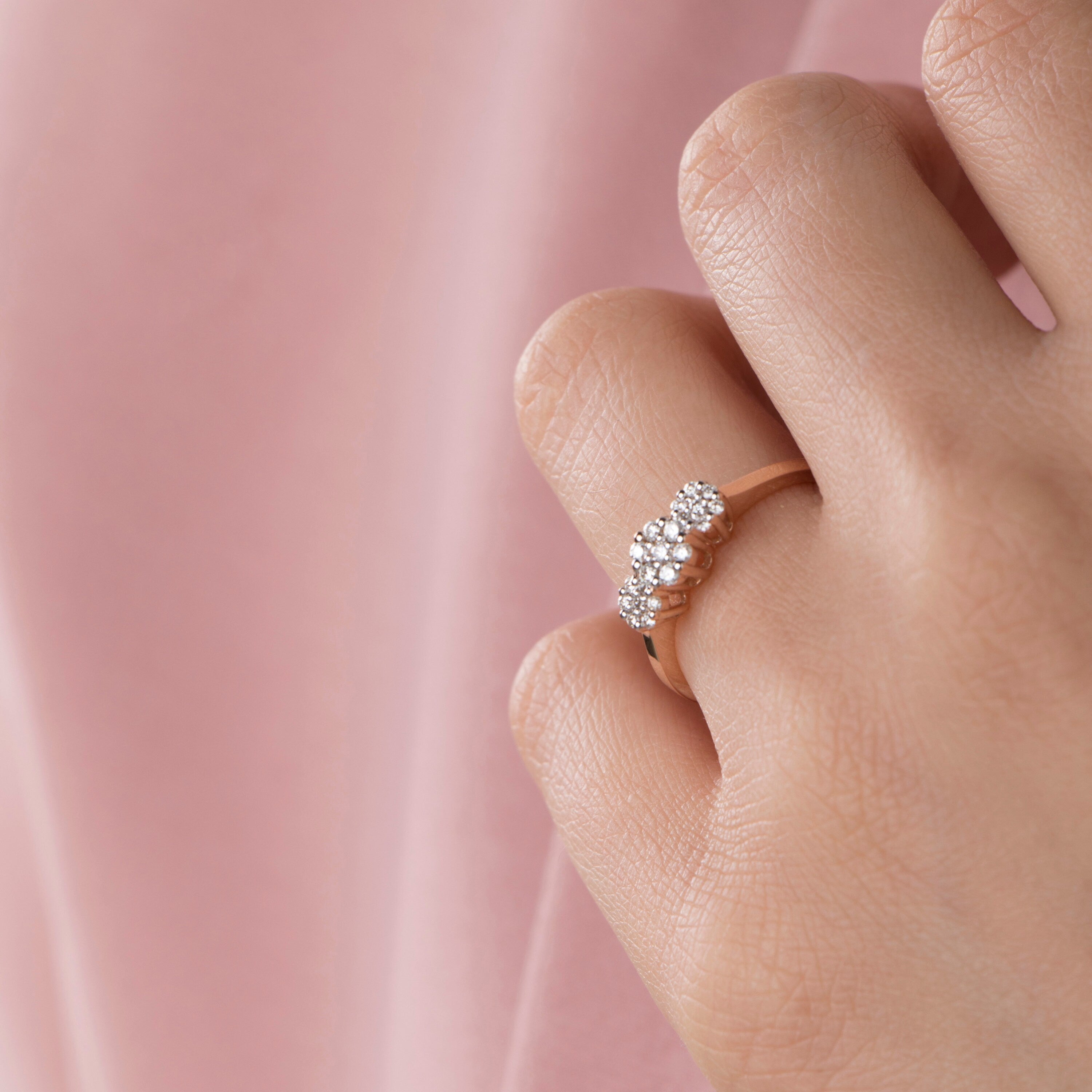 Diamond Flower Cluster Ring in 14K Gold