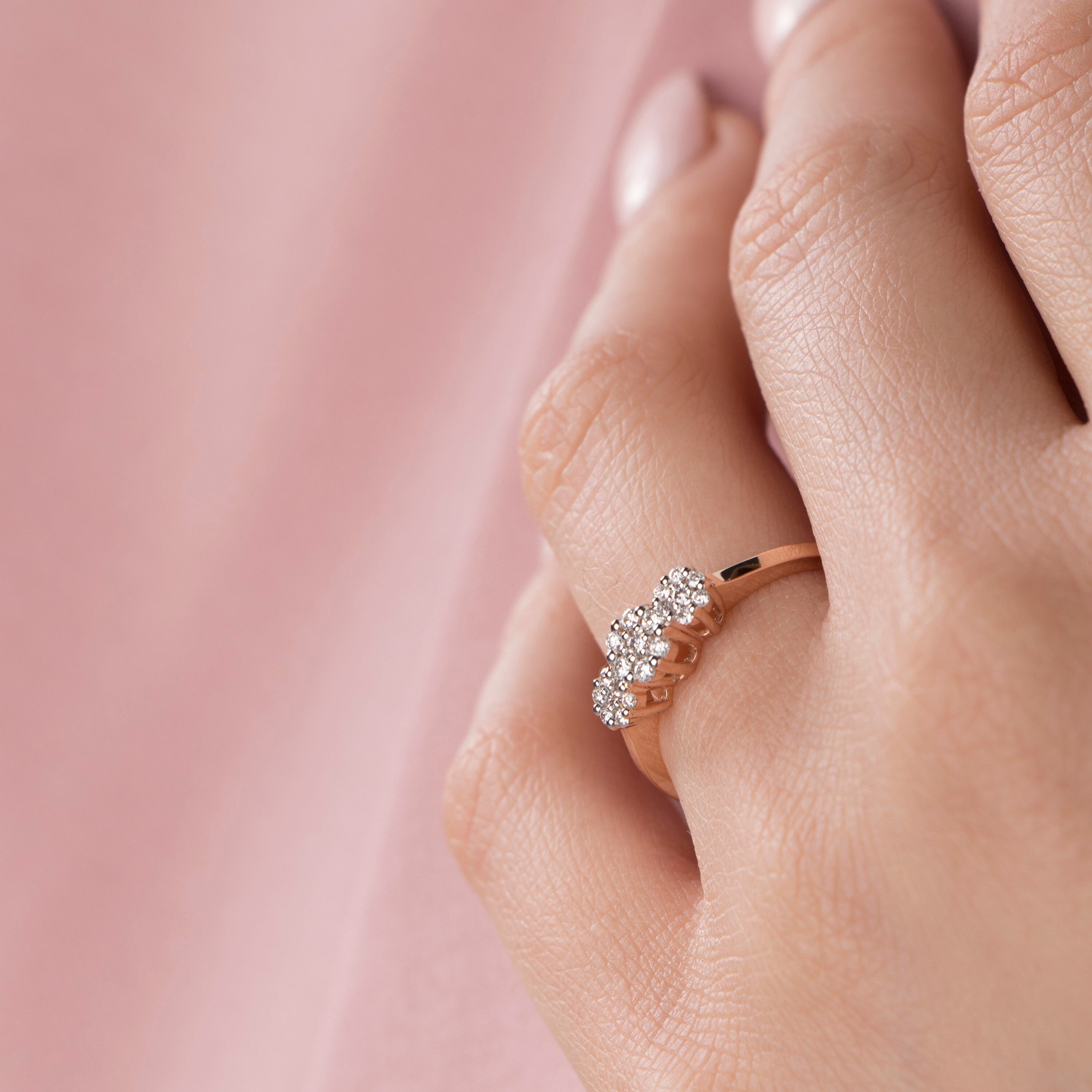 Diamond Flower Cluster Ring in 14K Gold