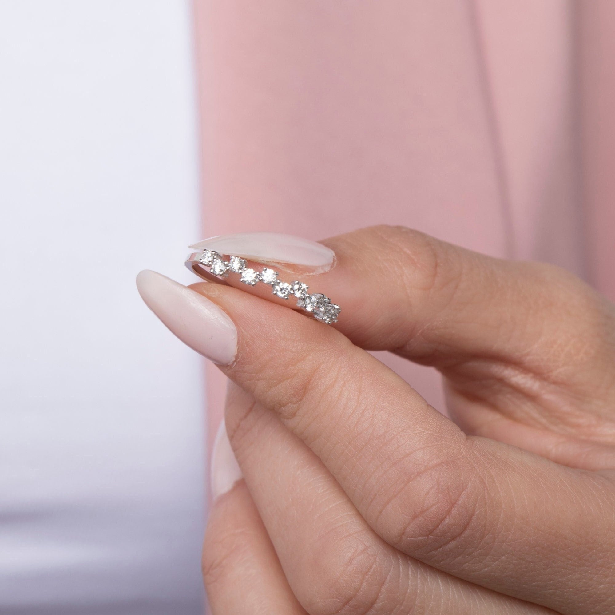 Zigzag Diamond Ring in 14K Gold