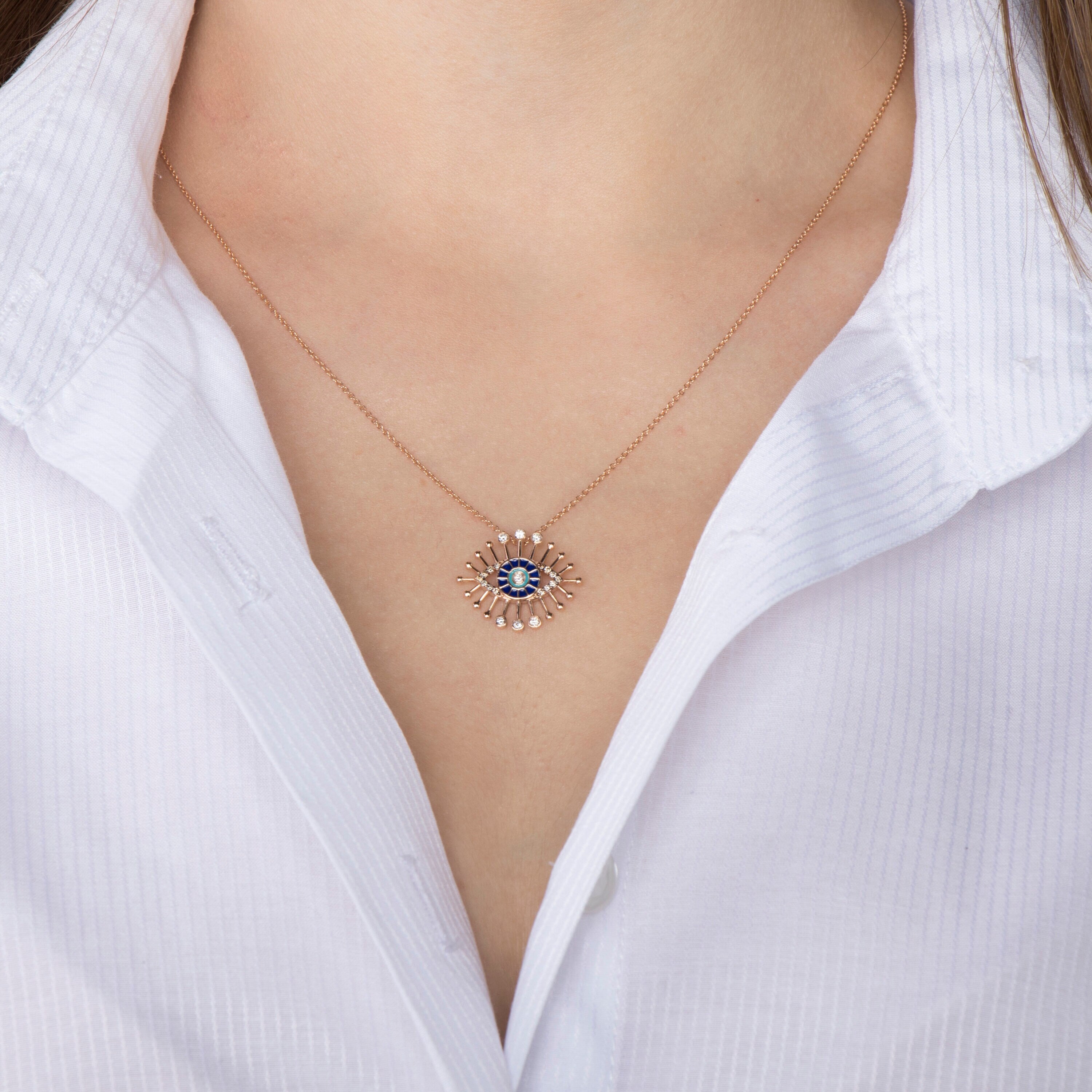 Diamond Dimension Eye Necklace in 14K Gold