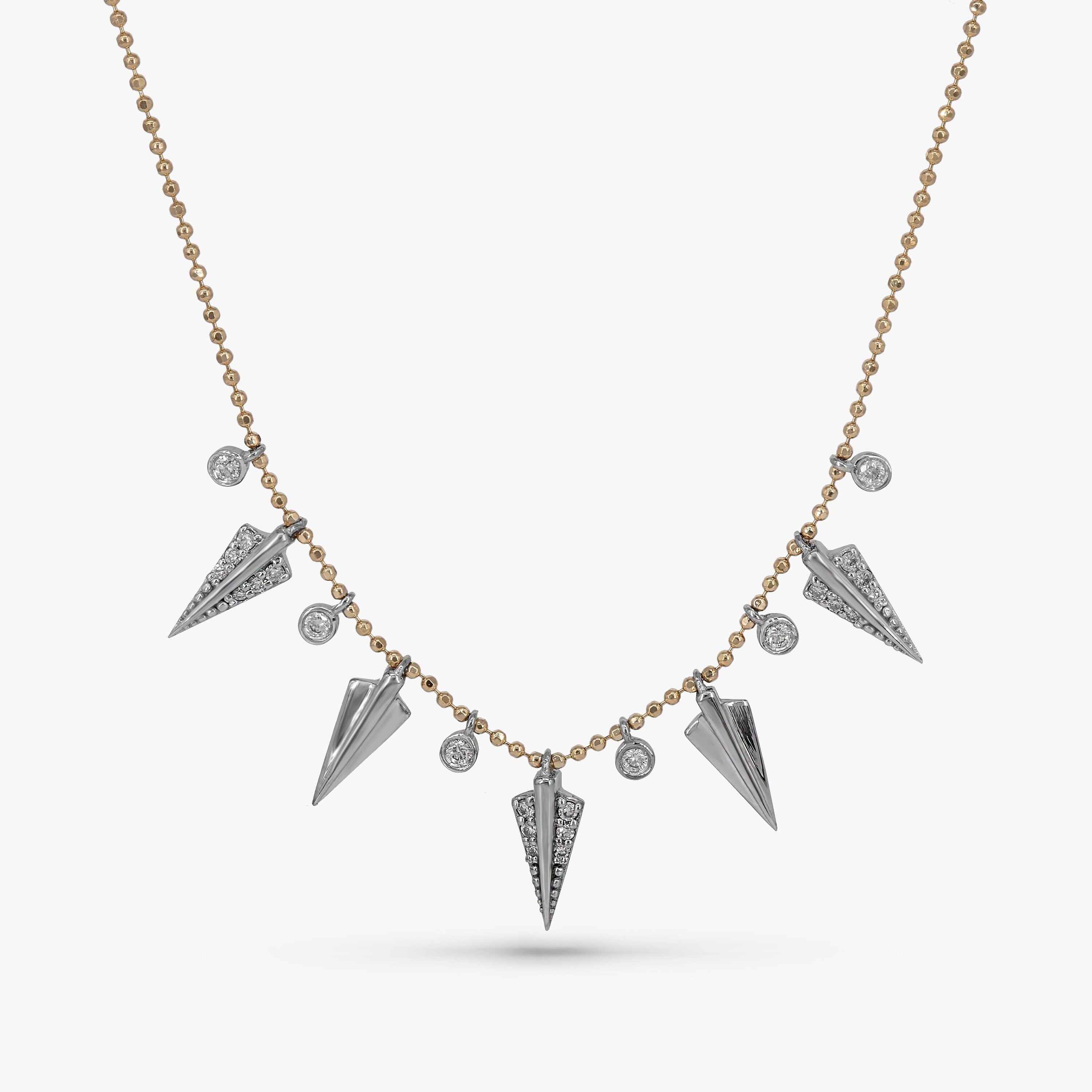 Diamond Spike Station Necklace