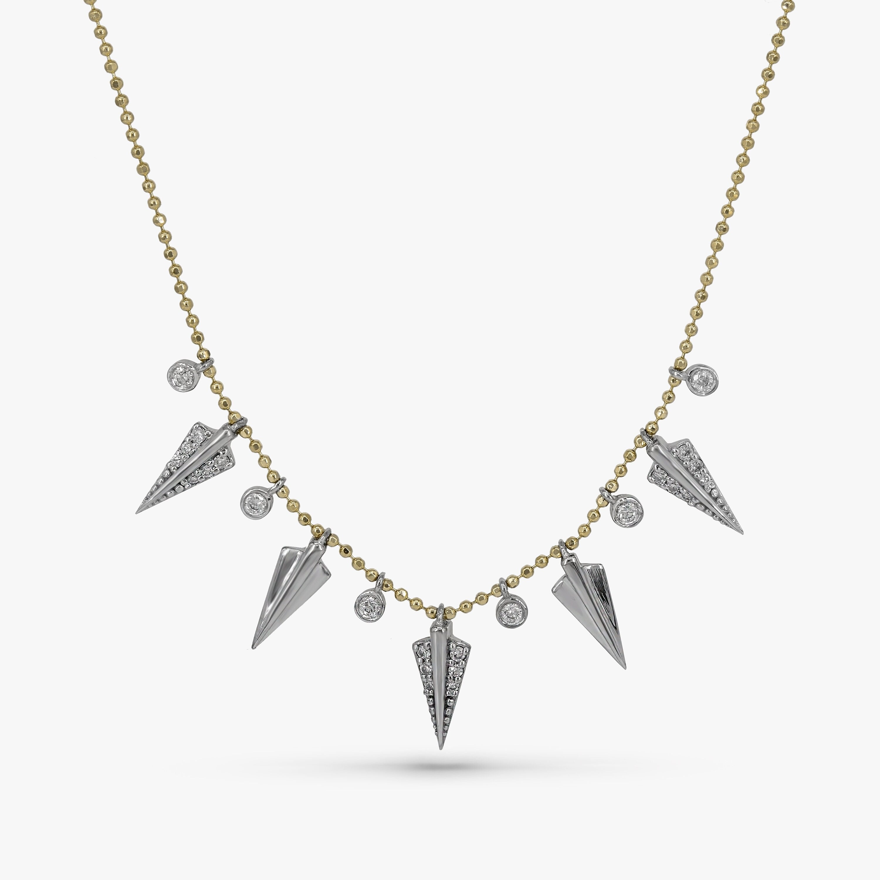 Diamond Spike Station Necklace