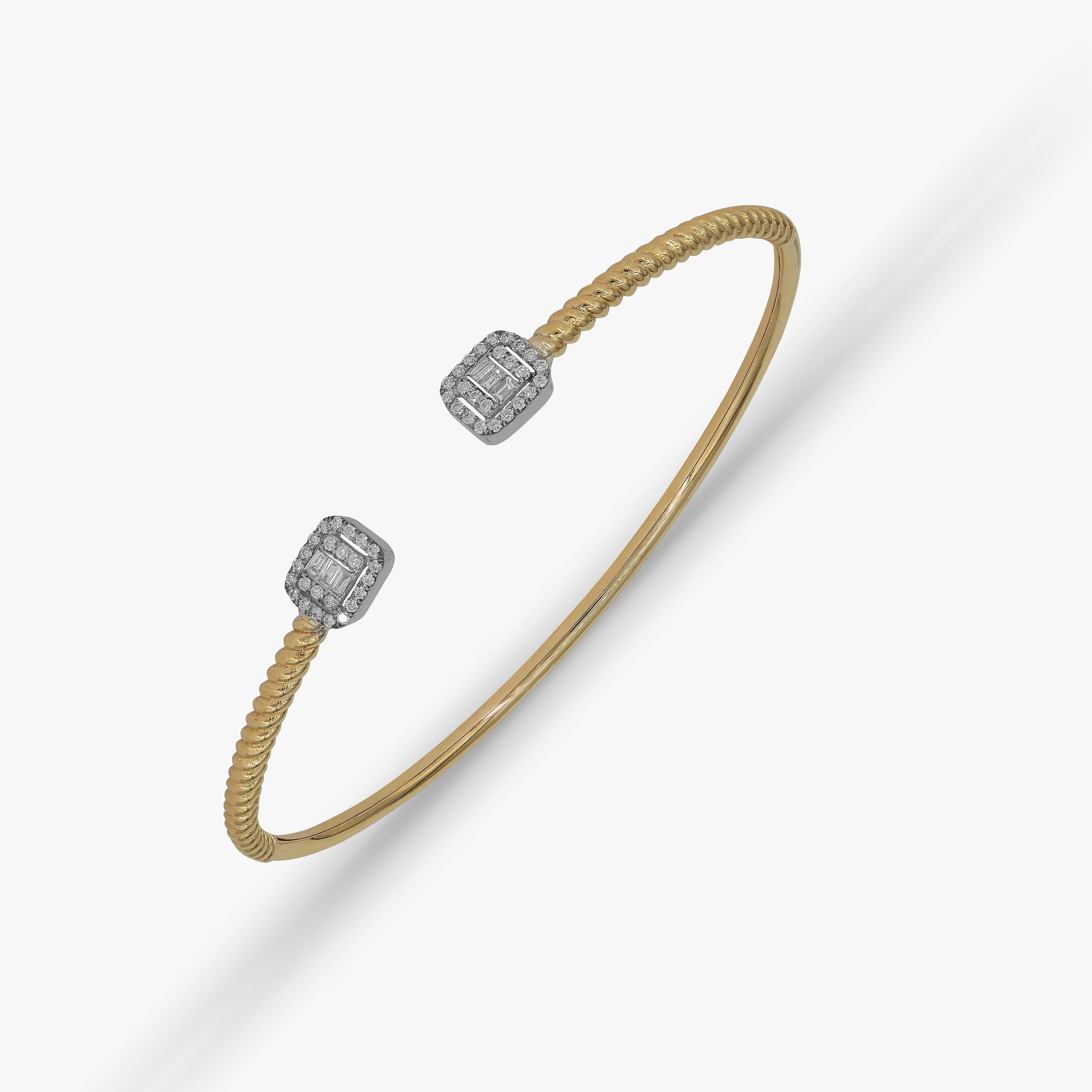 Diamond Open Cuff Bracelet in 14K Gold