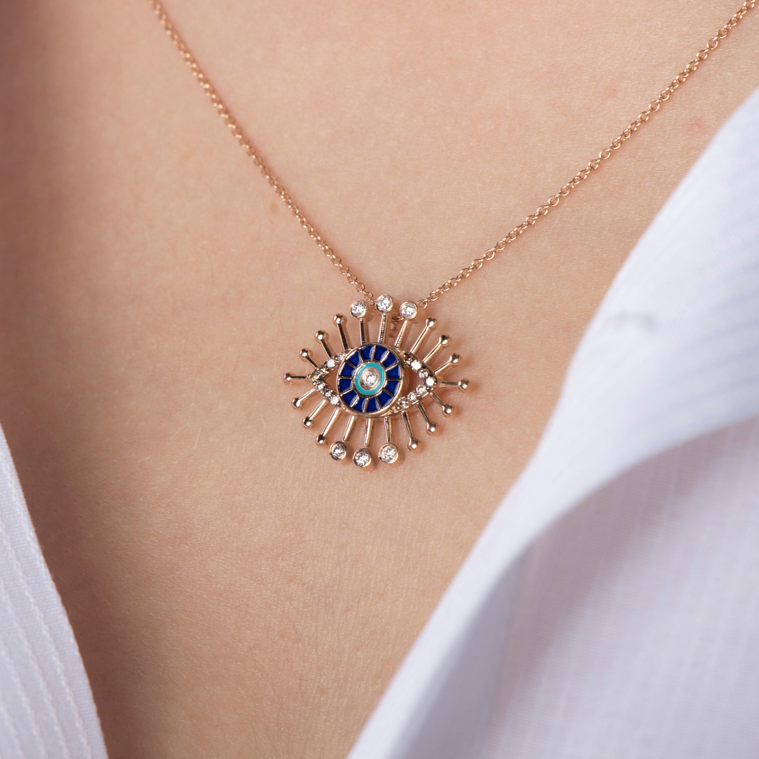 Diamond Dimension Eye Necklace in 14K Gold