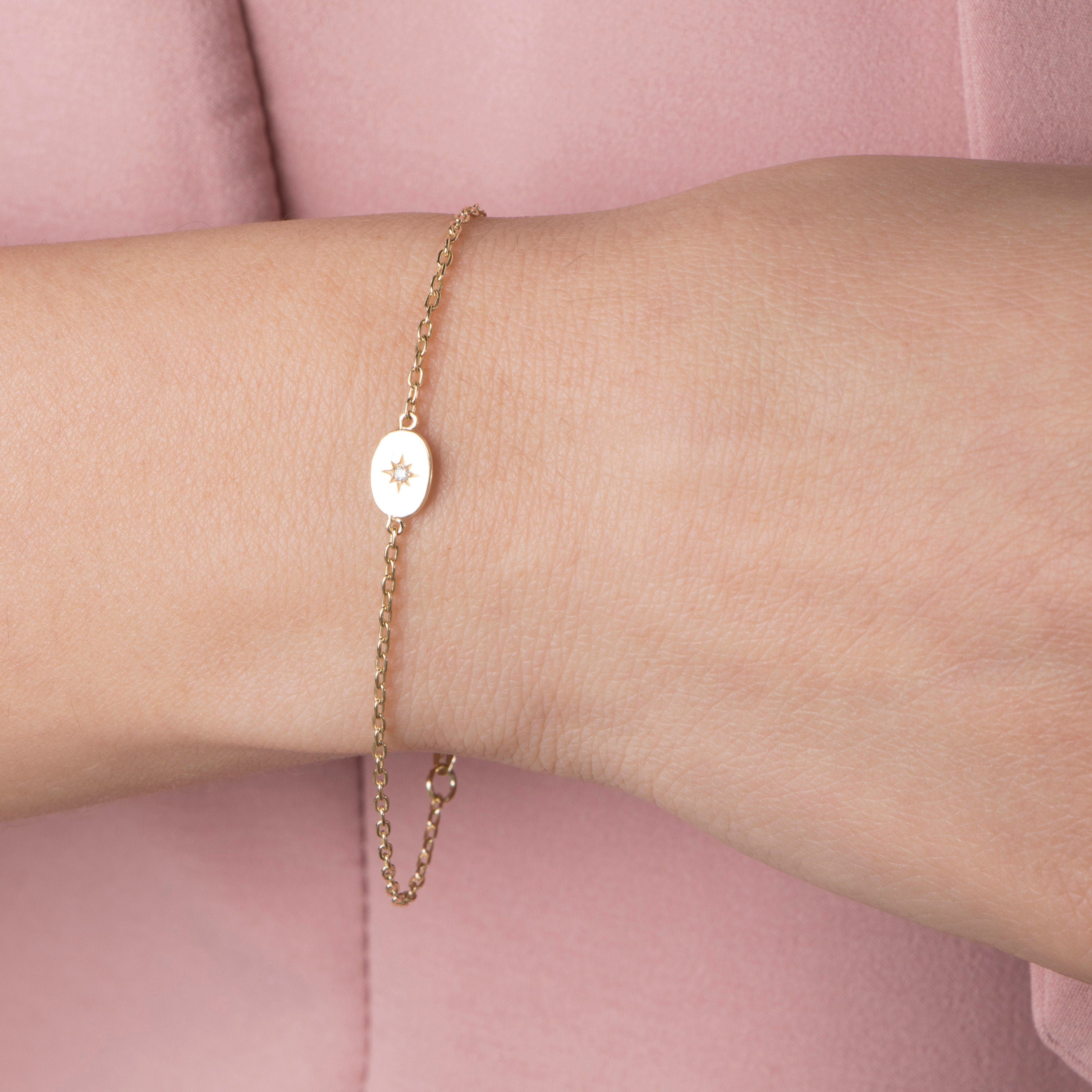 Minimal Diamond North Star Bracelet in 14K Gold