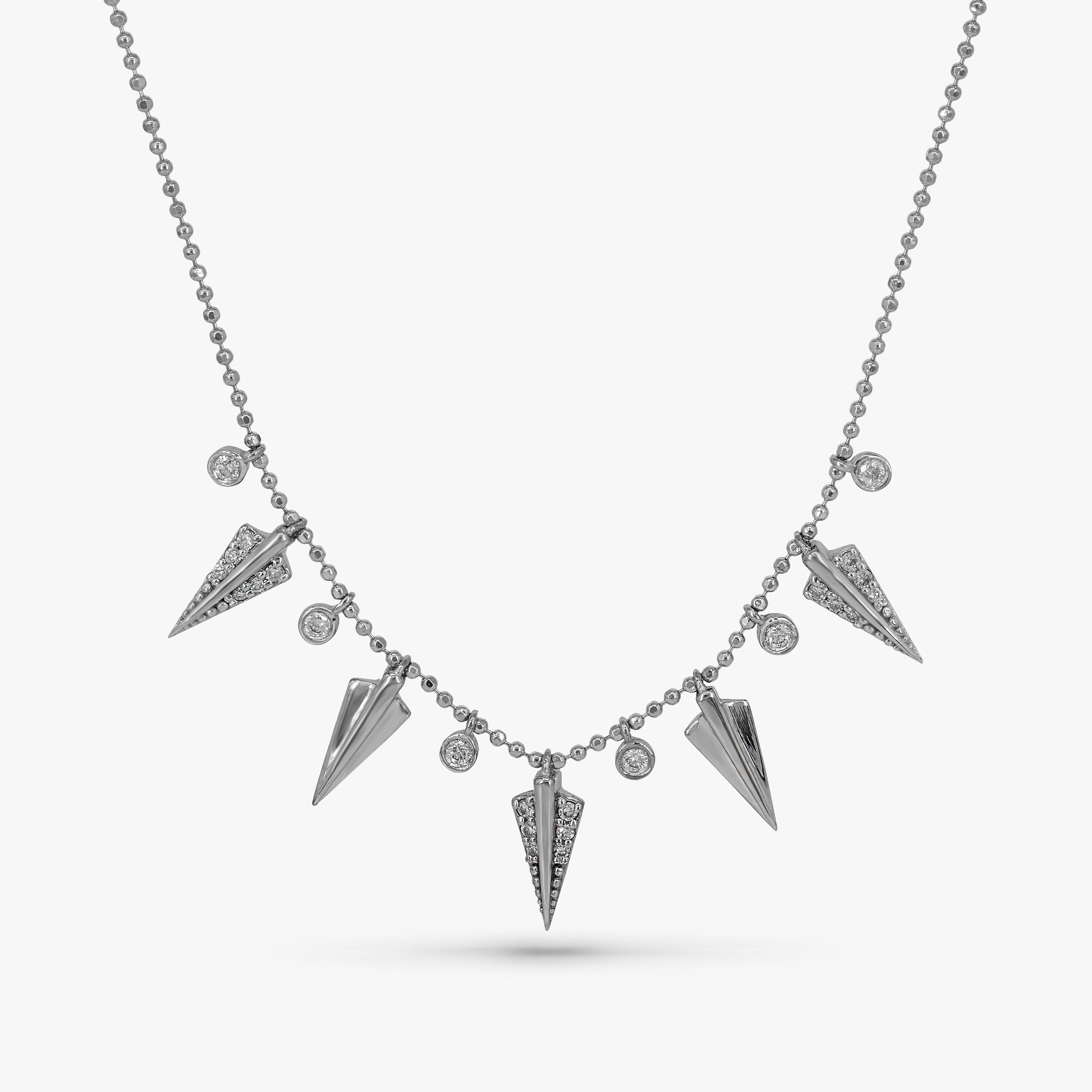 Diamond Spike Station Necklace