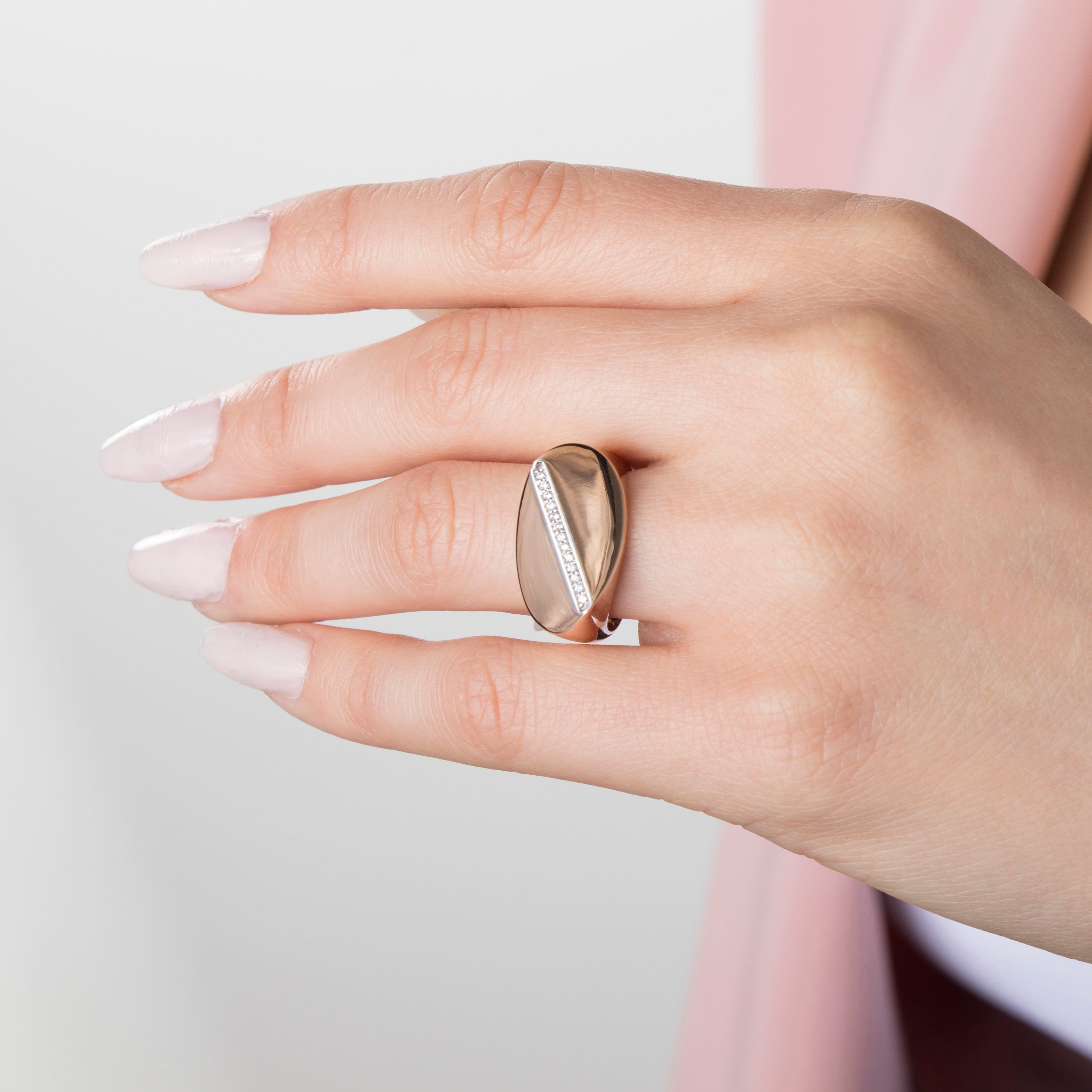 Modern Diamond Ring in 14K Gold