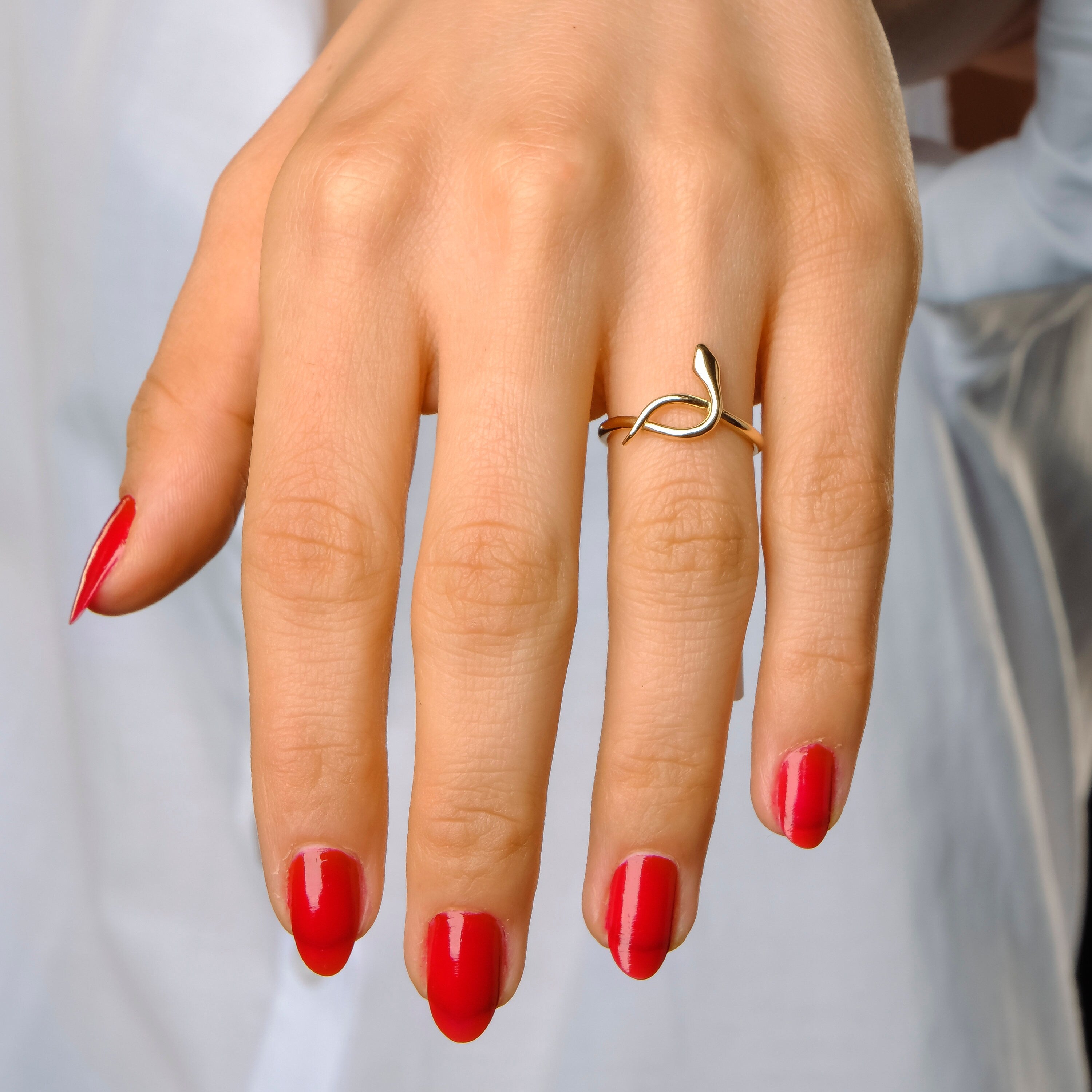 Dainty Snake Ring in 14K Gold