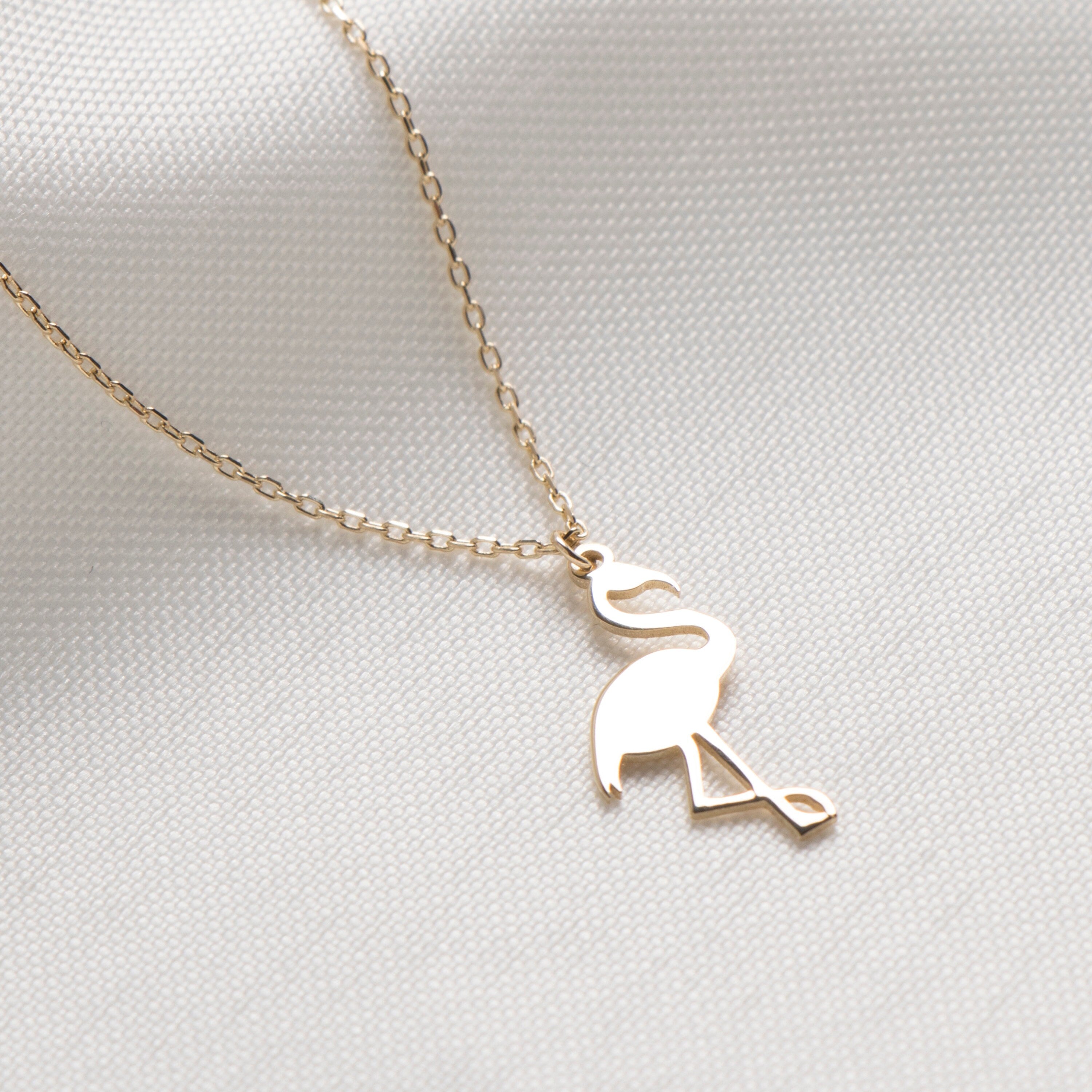 Flamingo Pendant in 14K Gold